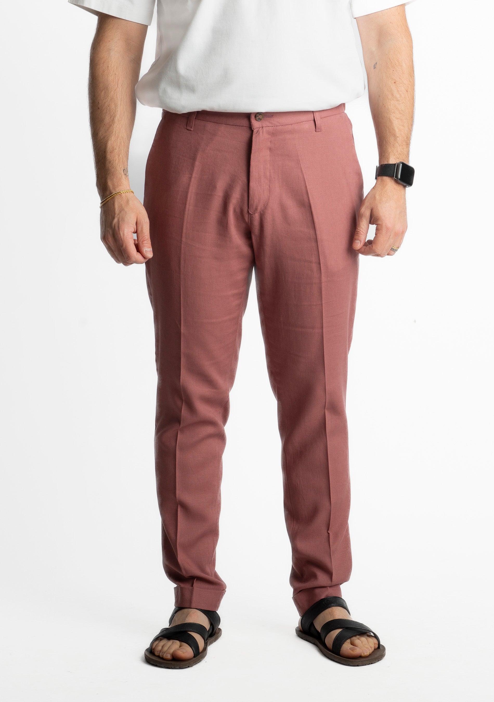 Pantalone in Lino con Elastico TO8007 Cipolla