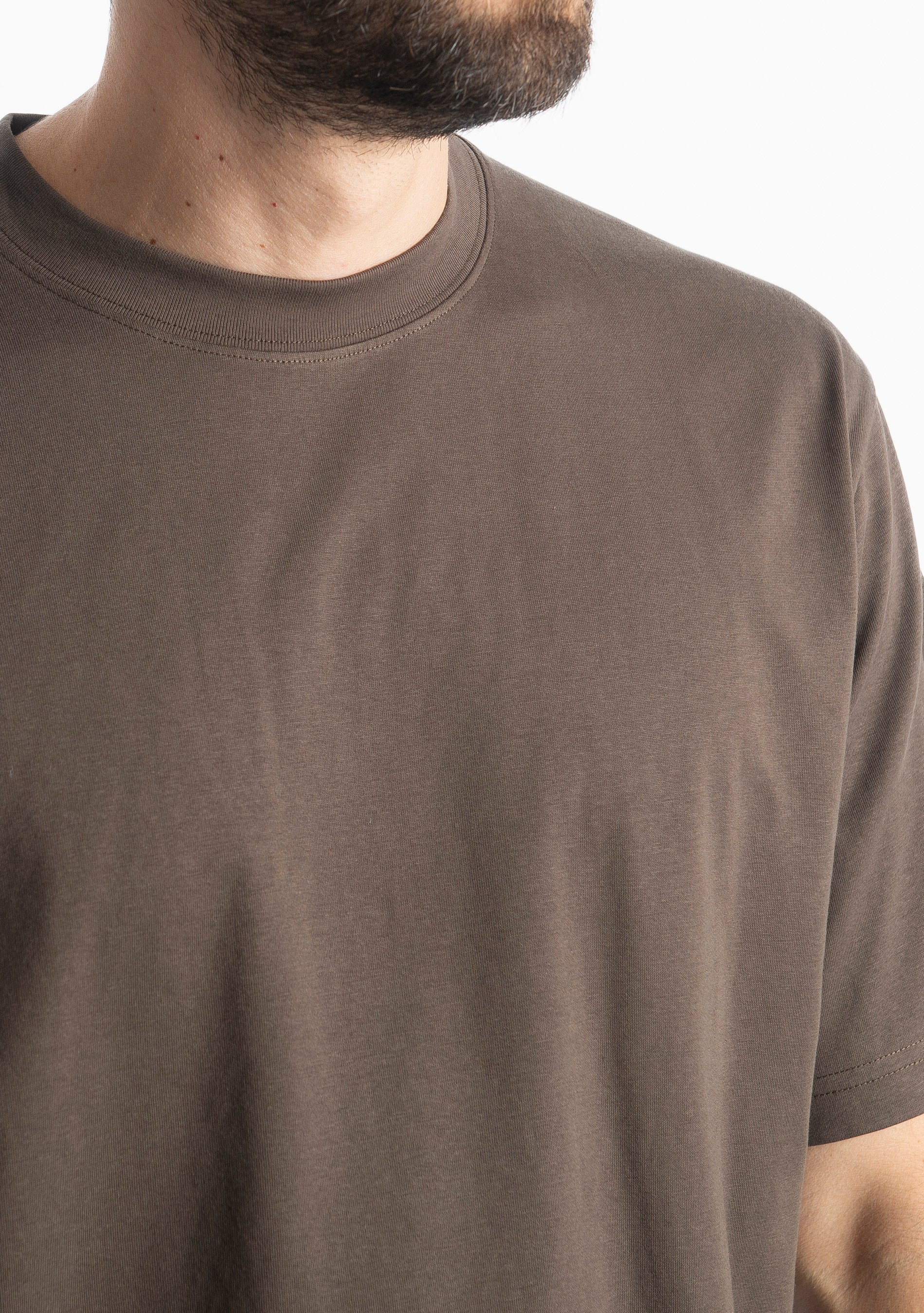 T-shirt Regular in Cotone Marrone
