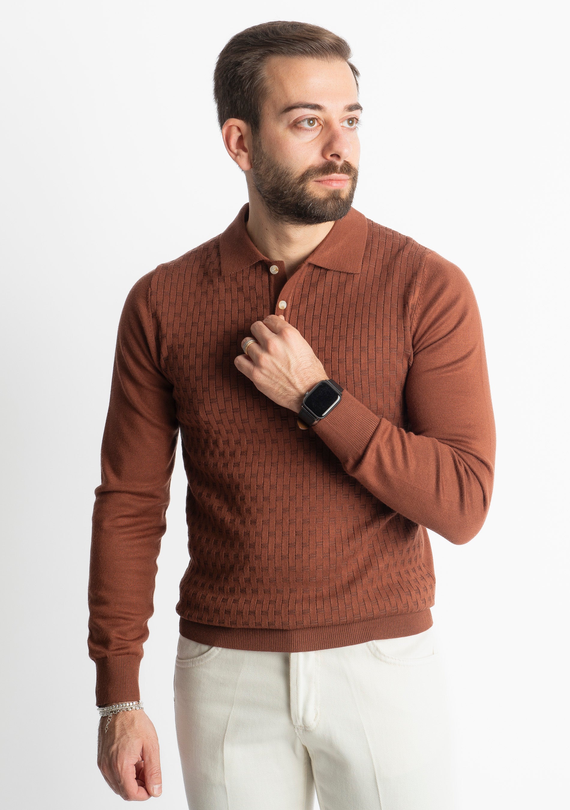 Polo in Maglia M947 Tabacco