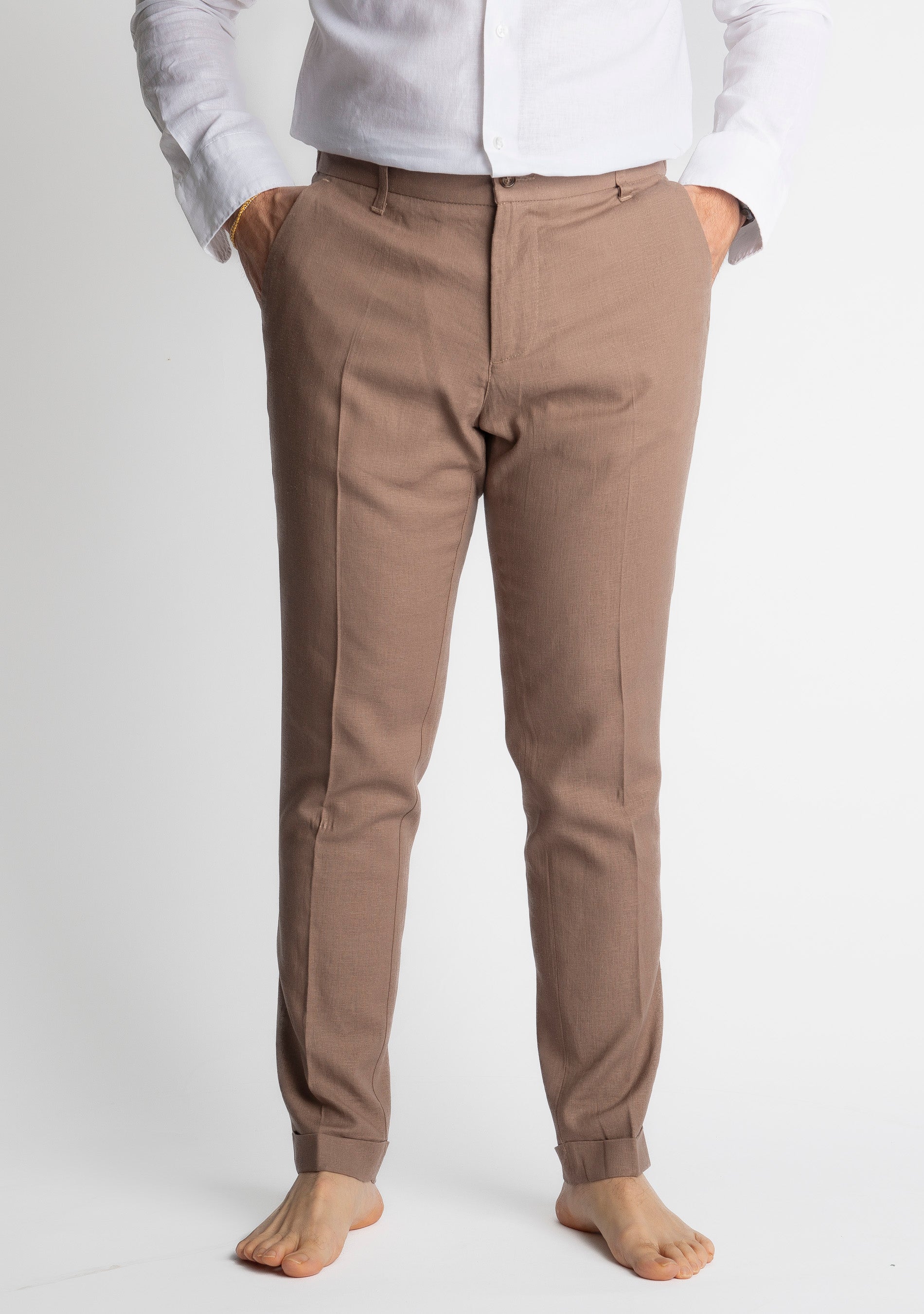 Pantalone in Lino con Elastico TO8007 Terra