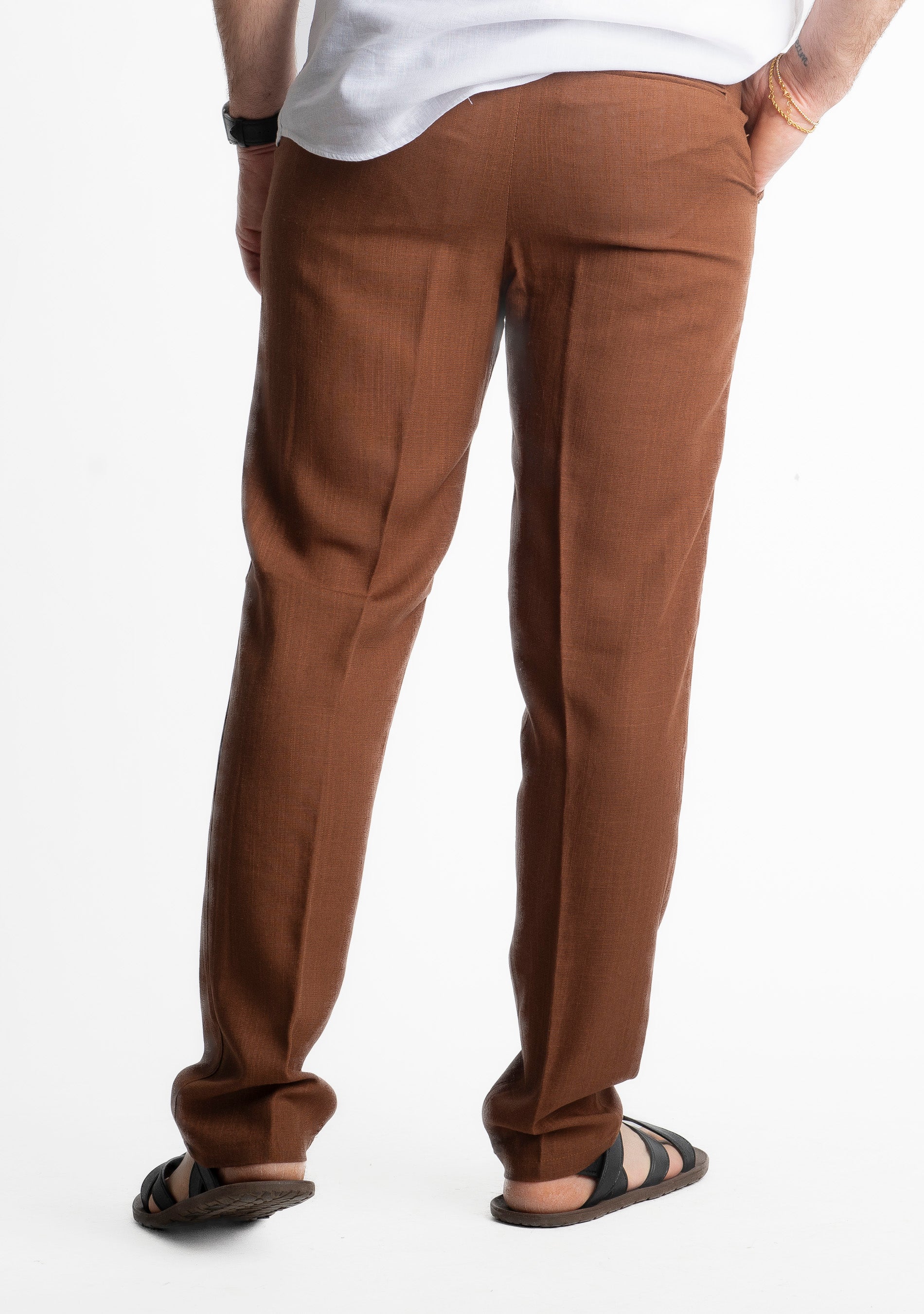 Pantalone in Lino Officine Borboniche Tabacco