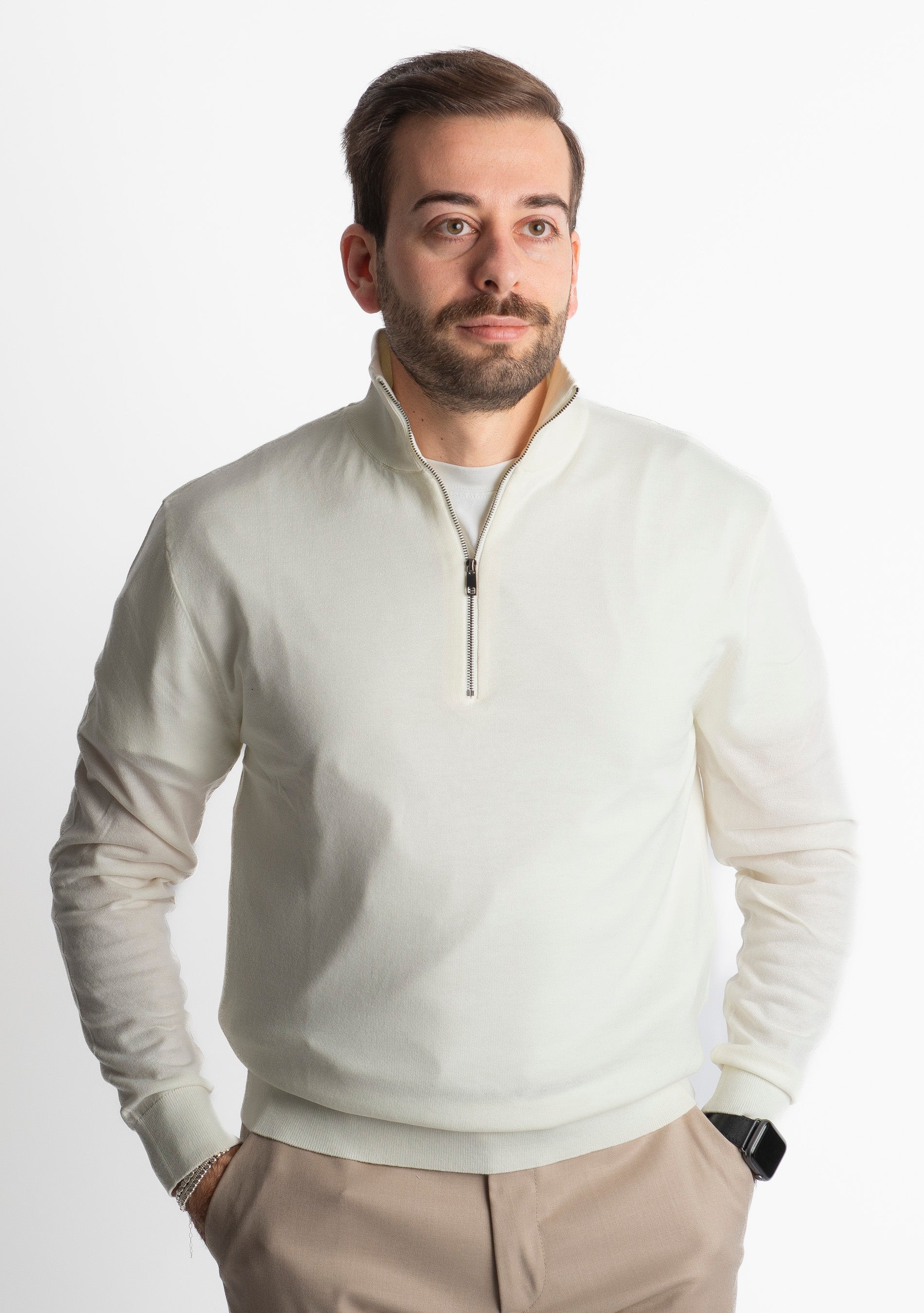 Lupetto Mezza Zip IT006 Panna