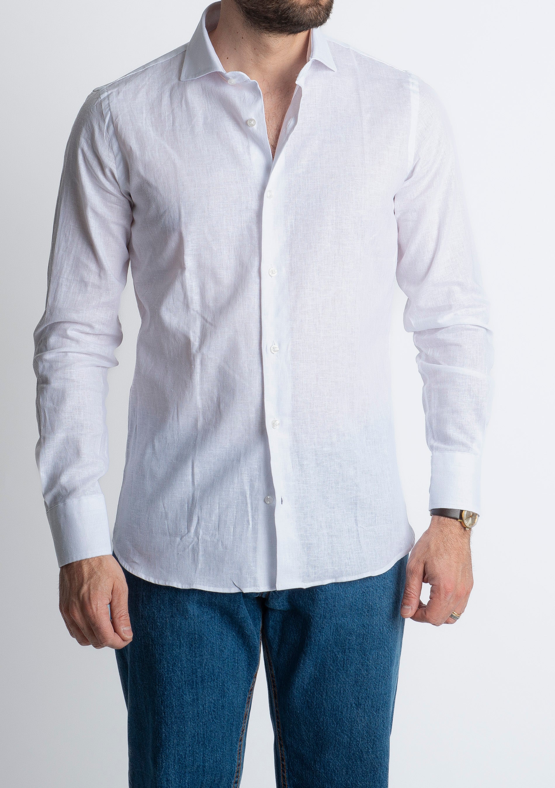 Camicia in Lino Bianco