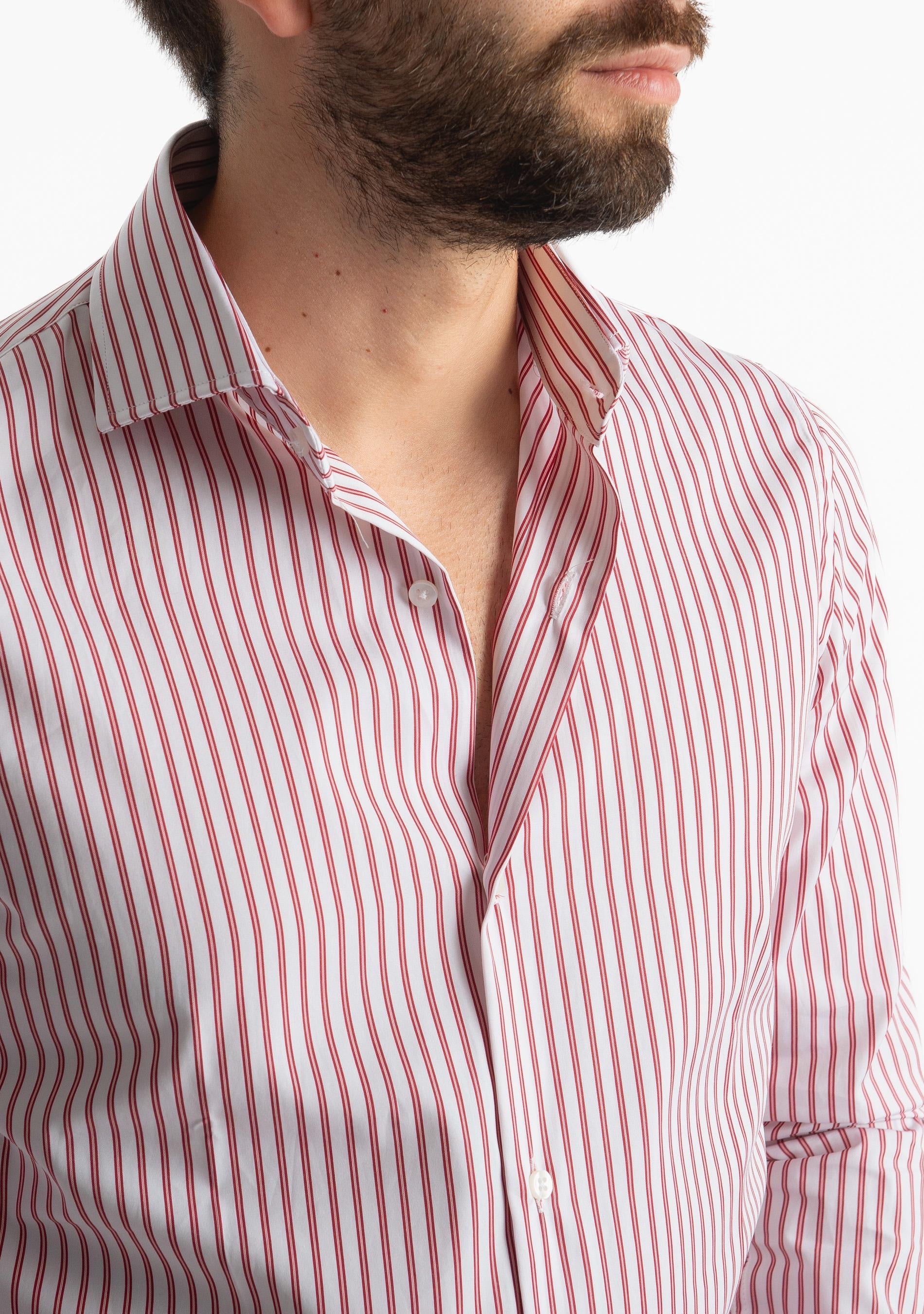 Camicia Old Money 4231 Riga Bordeux