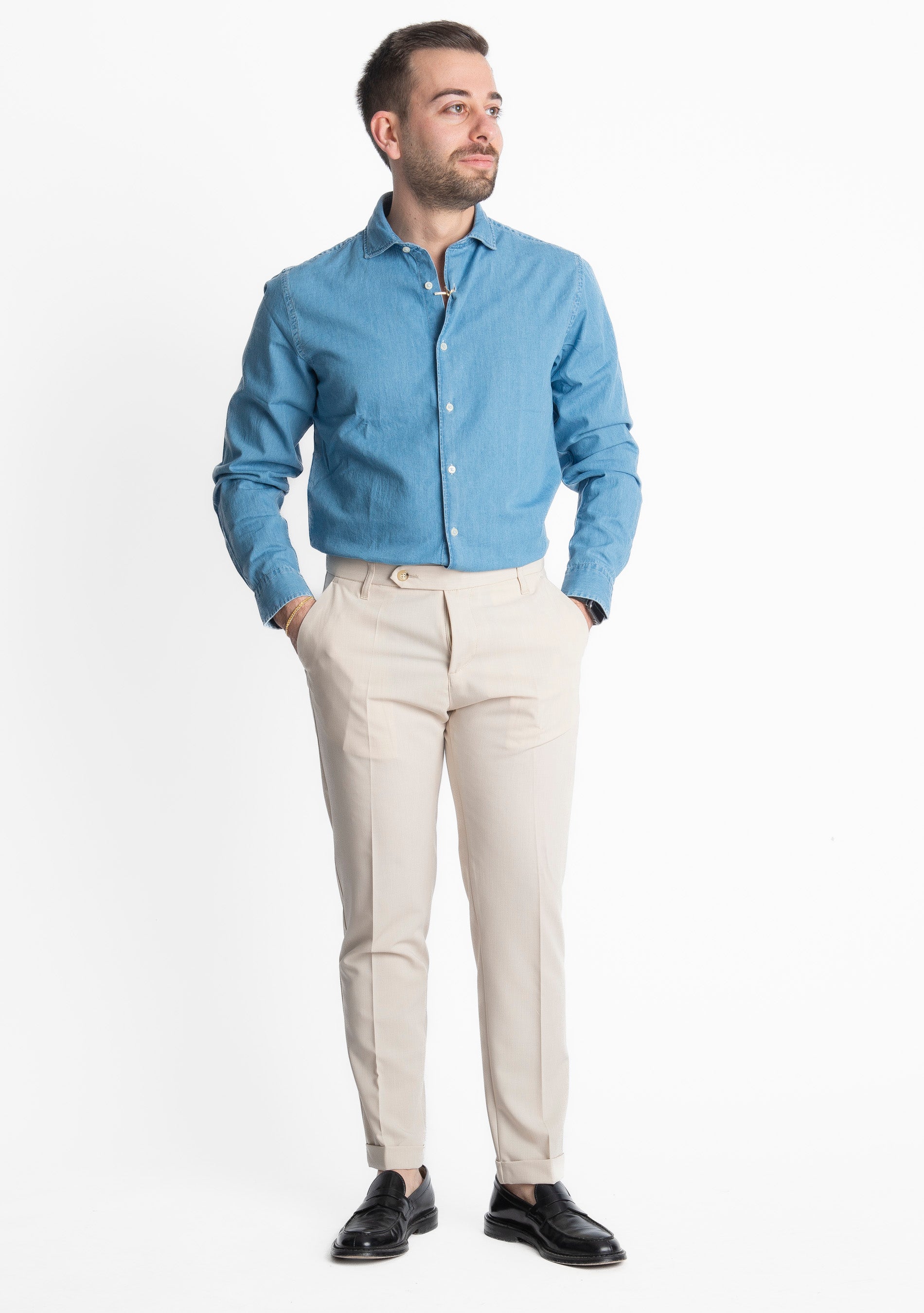 Camicia Denim Officine Borboniche Lavaggio Chiaro