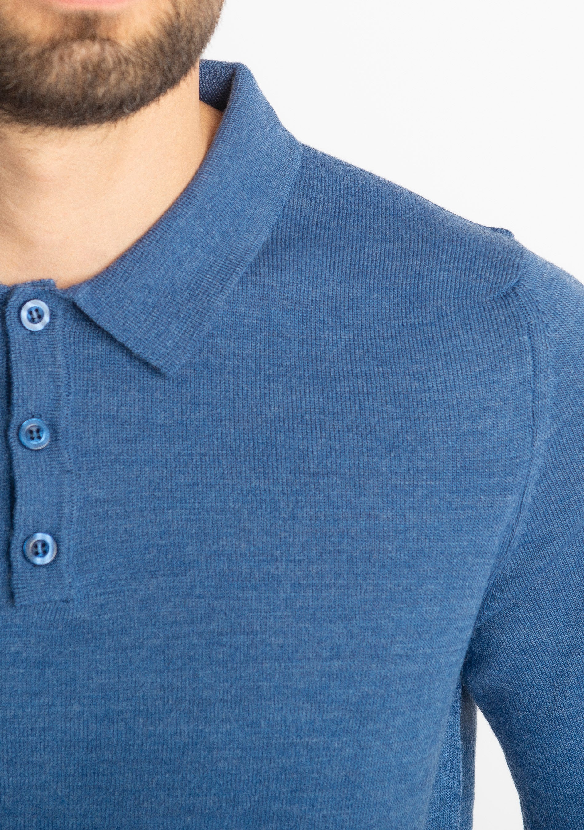 Polo Lana Merinos Indaco