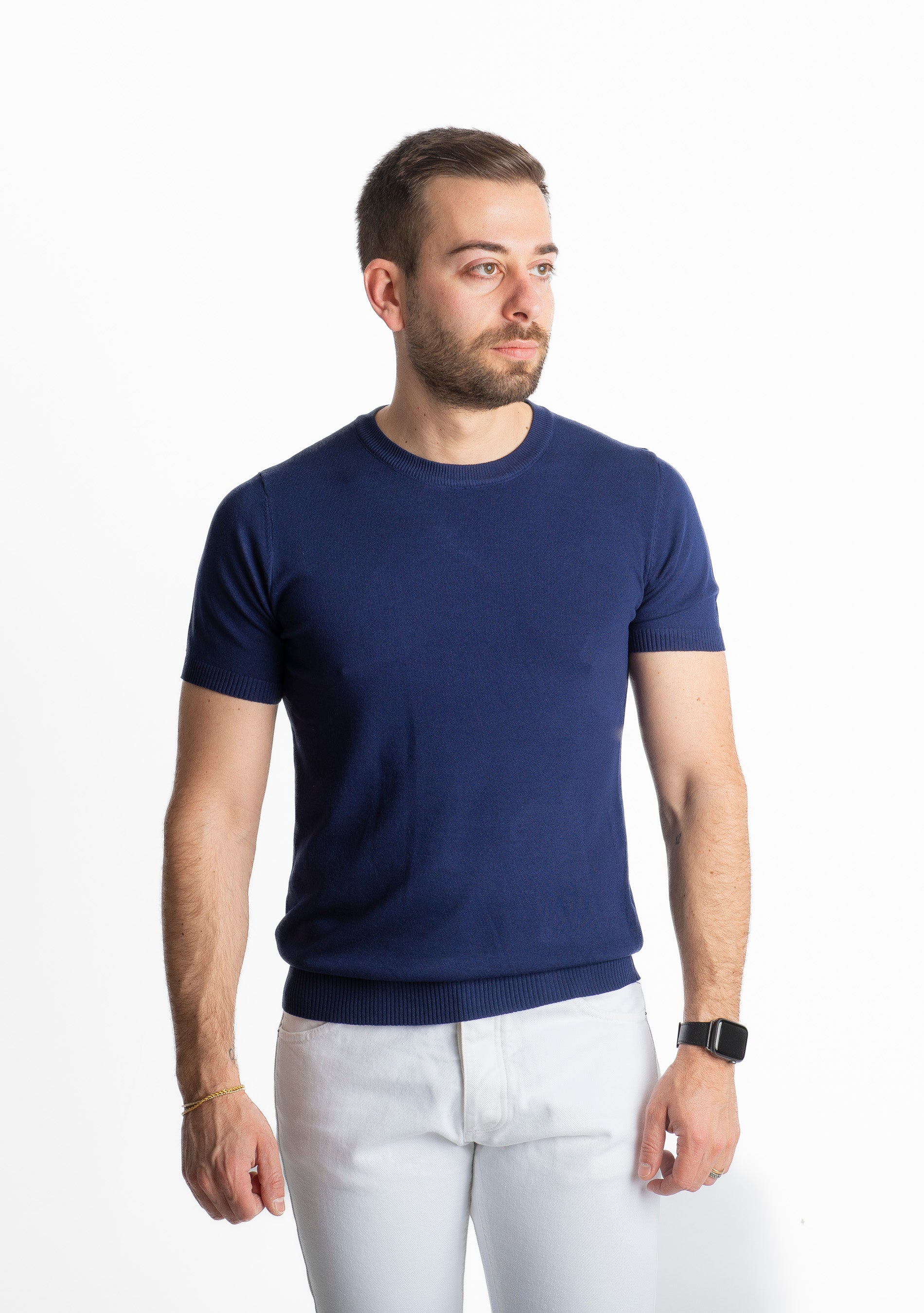 T-shirt in Maglia Blu