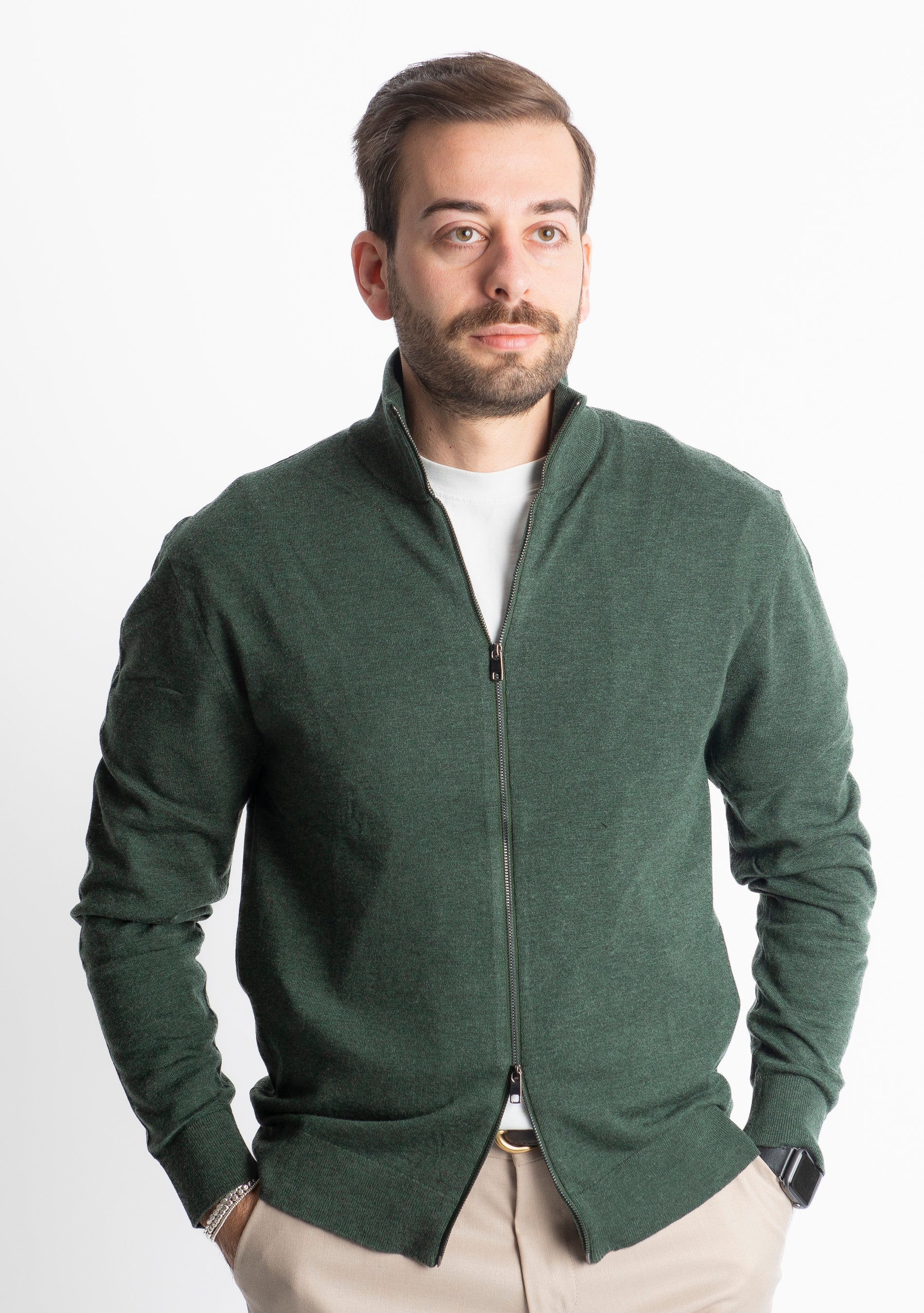 Cardigan Full Zip IT007 Verde