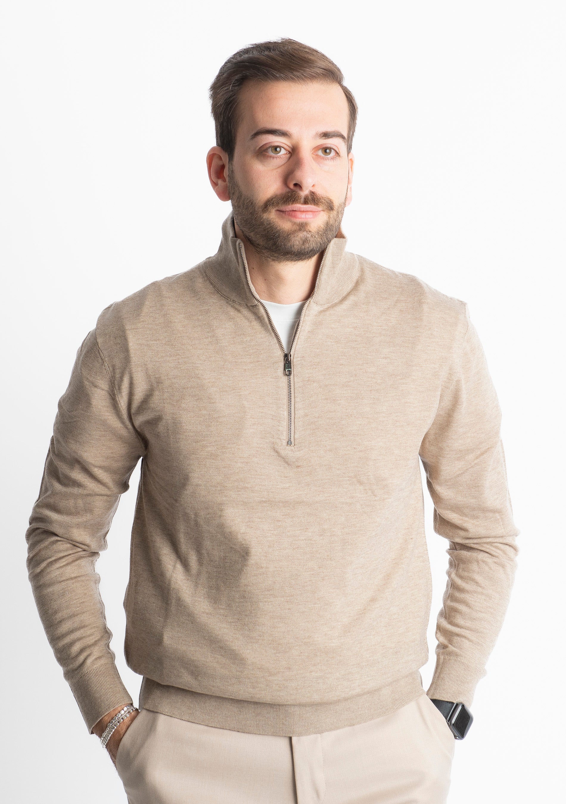 Lupetto Mezza Zip IT006 Beige
