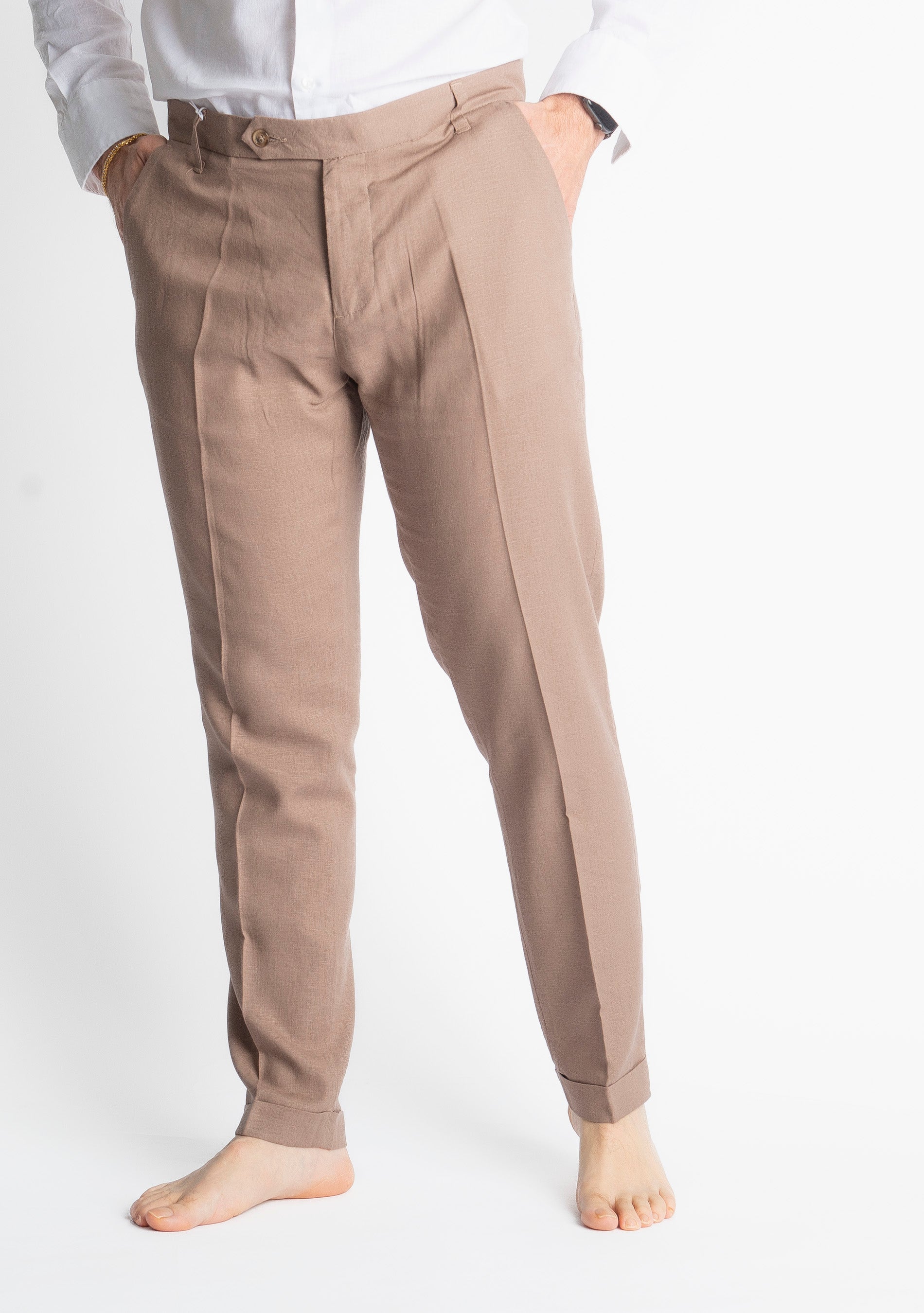 Pantalone TO8008 Miller in Lino Terra