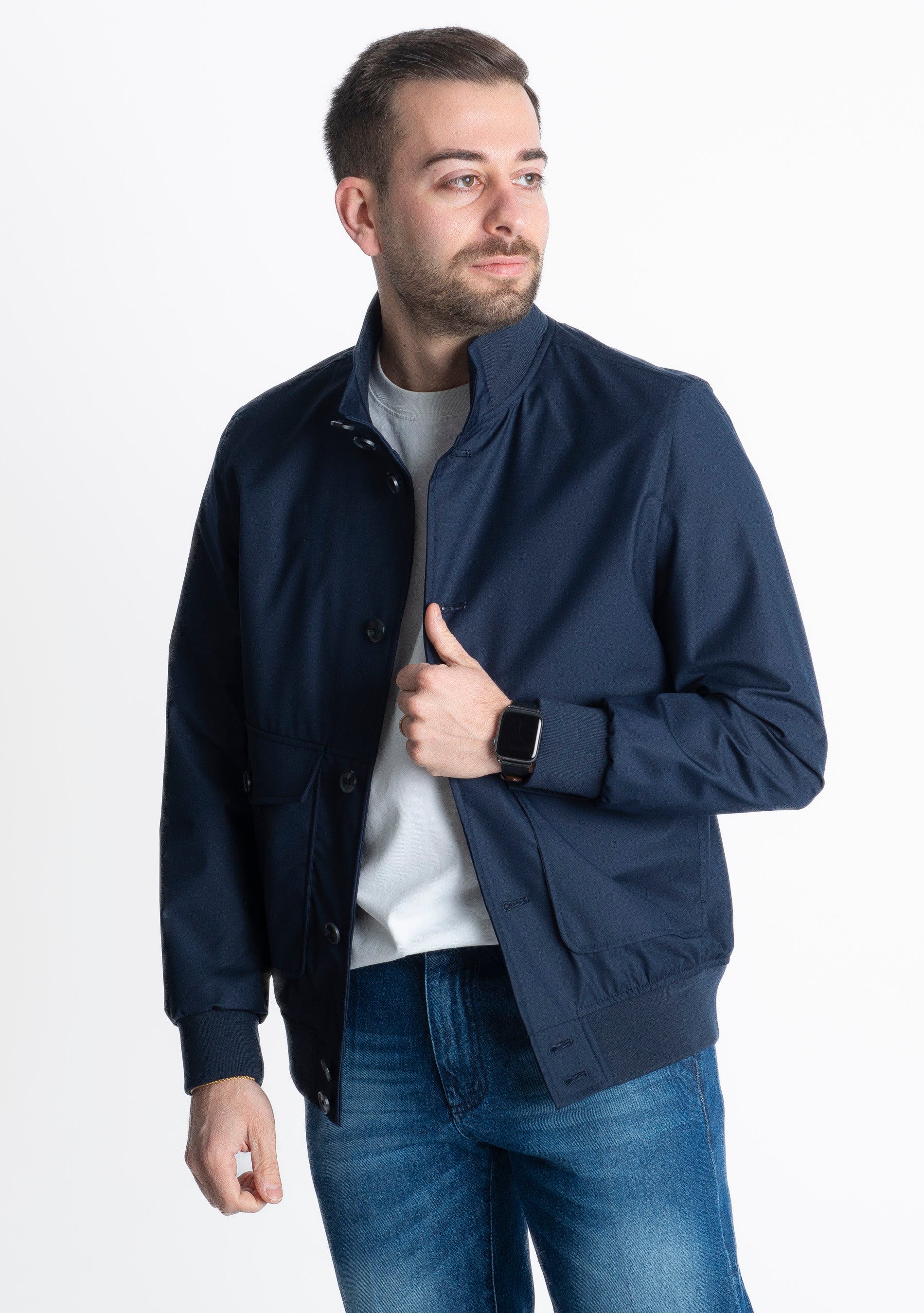 Giubbotto Bomber No Stiro Blu