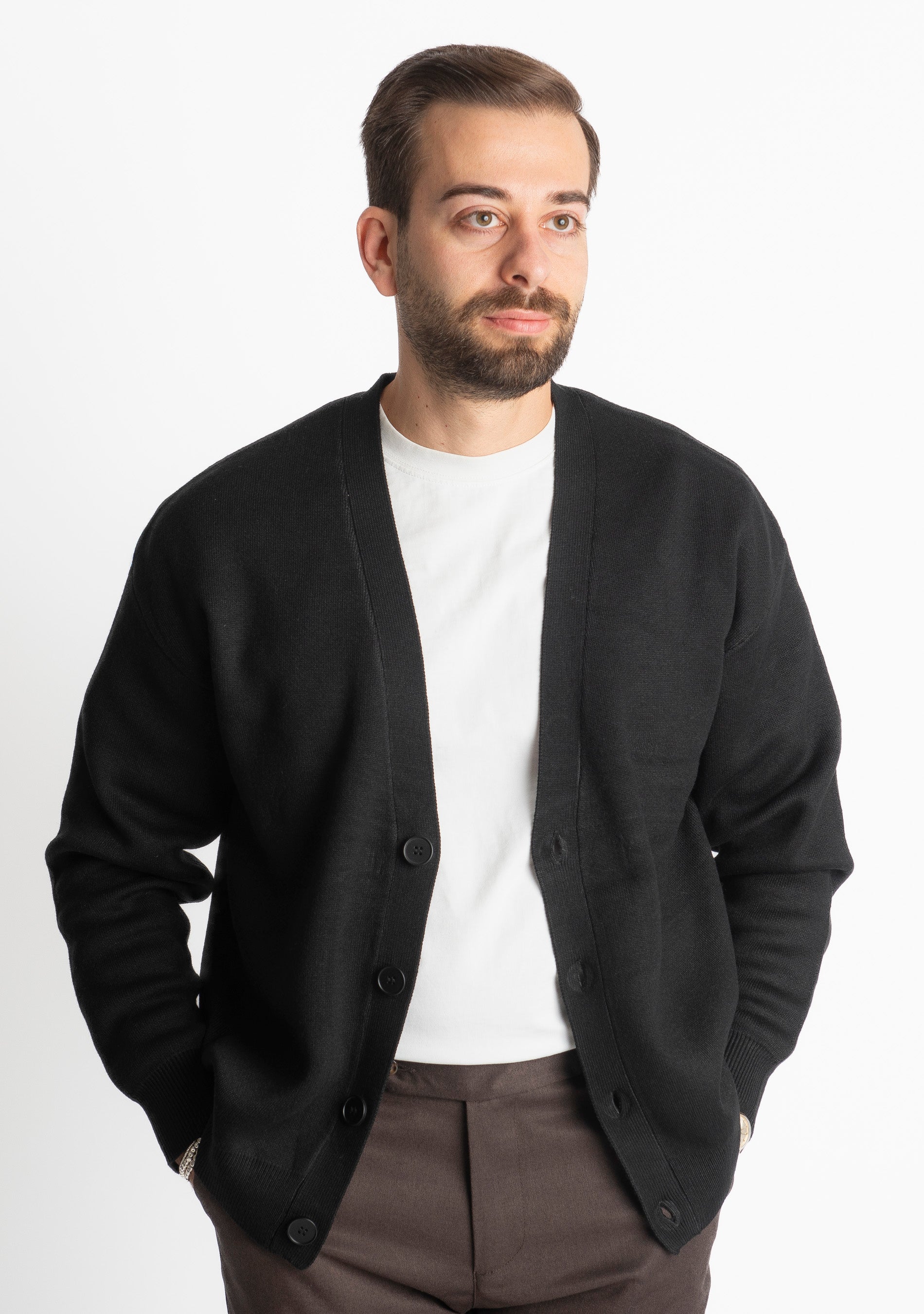 Cardigan Relax-fit W8602 Nero