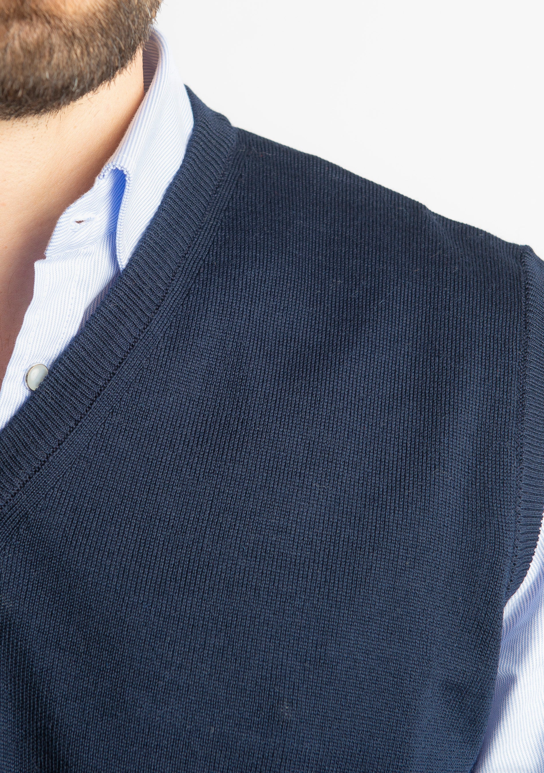 Gilet in Lana Merinos Blu