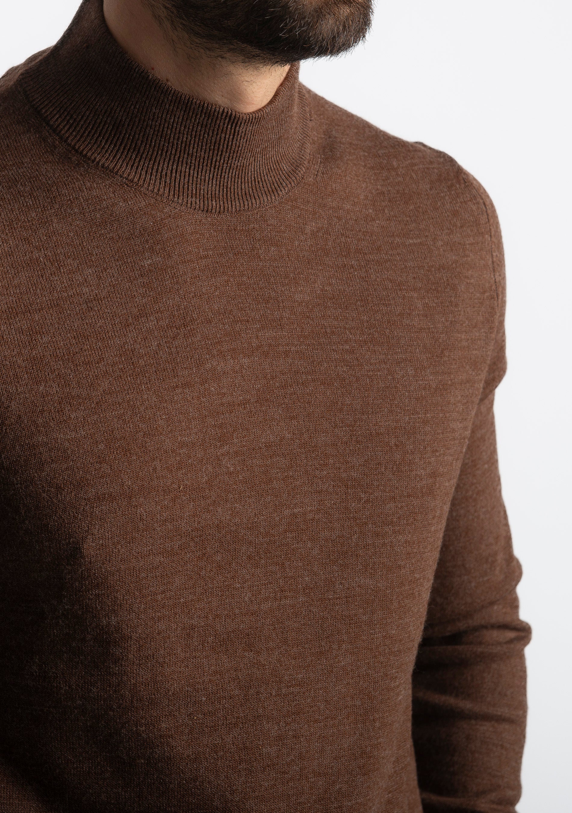 Lupetto Mezzo Collo Lana Merinos Moro