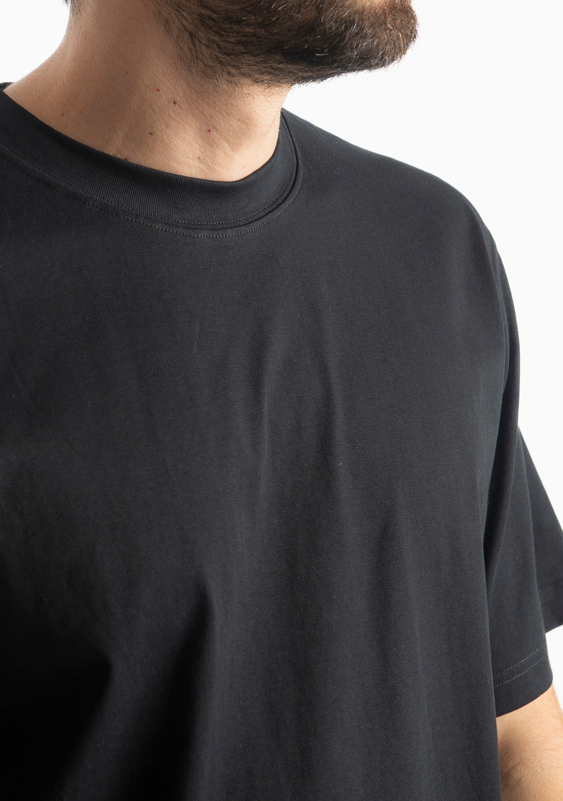 T-shirt Regular in Cotone Nera