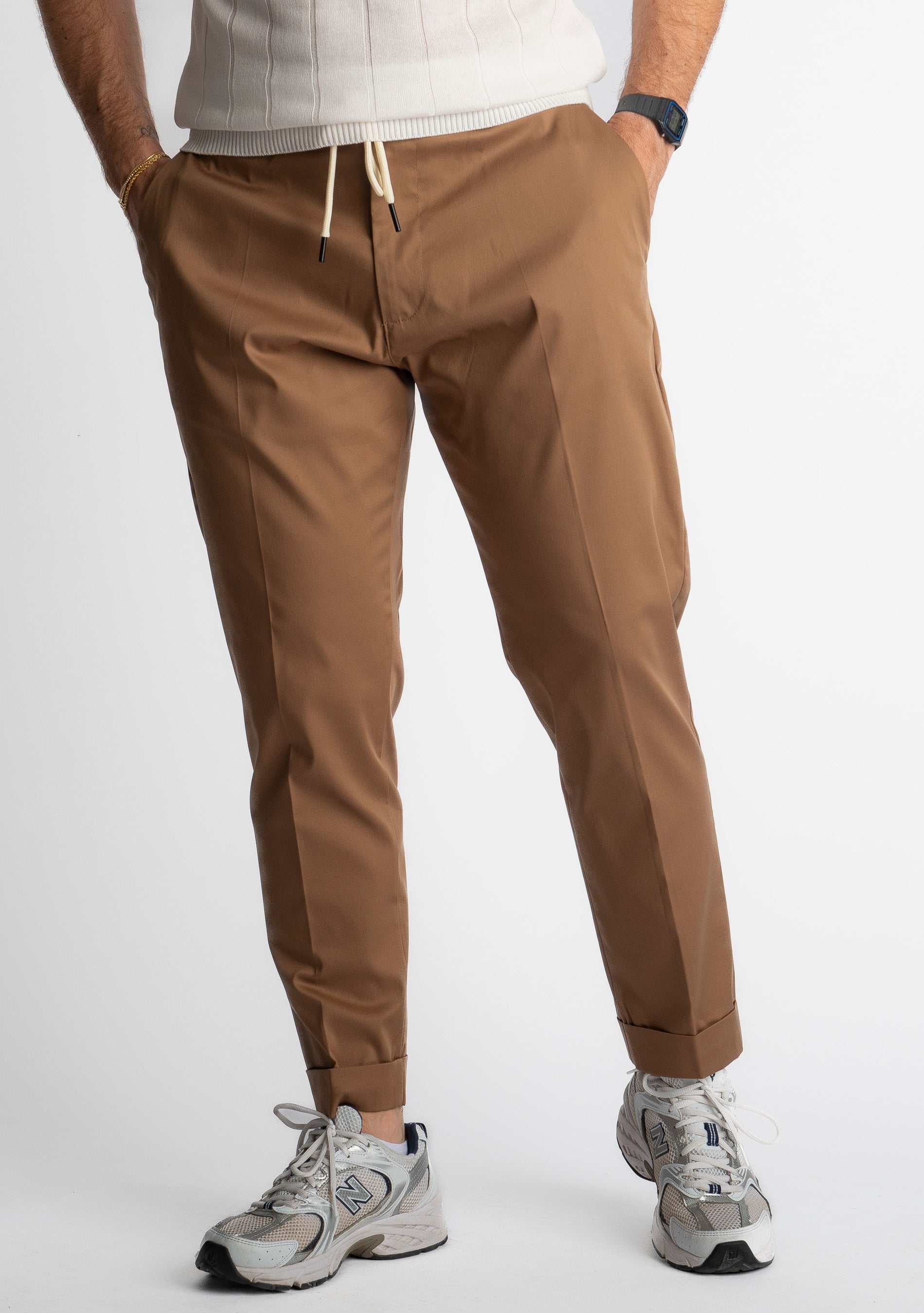 Pantalone Ischia Tessuto no Stiro Nocciola