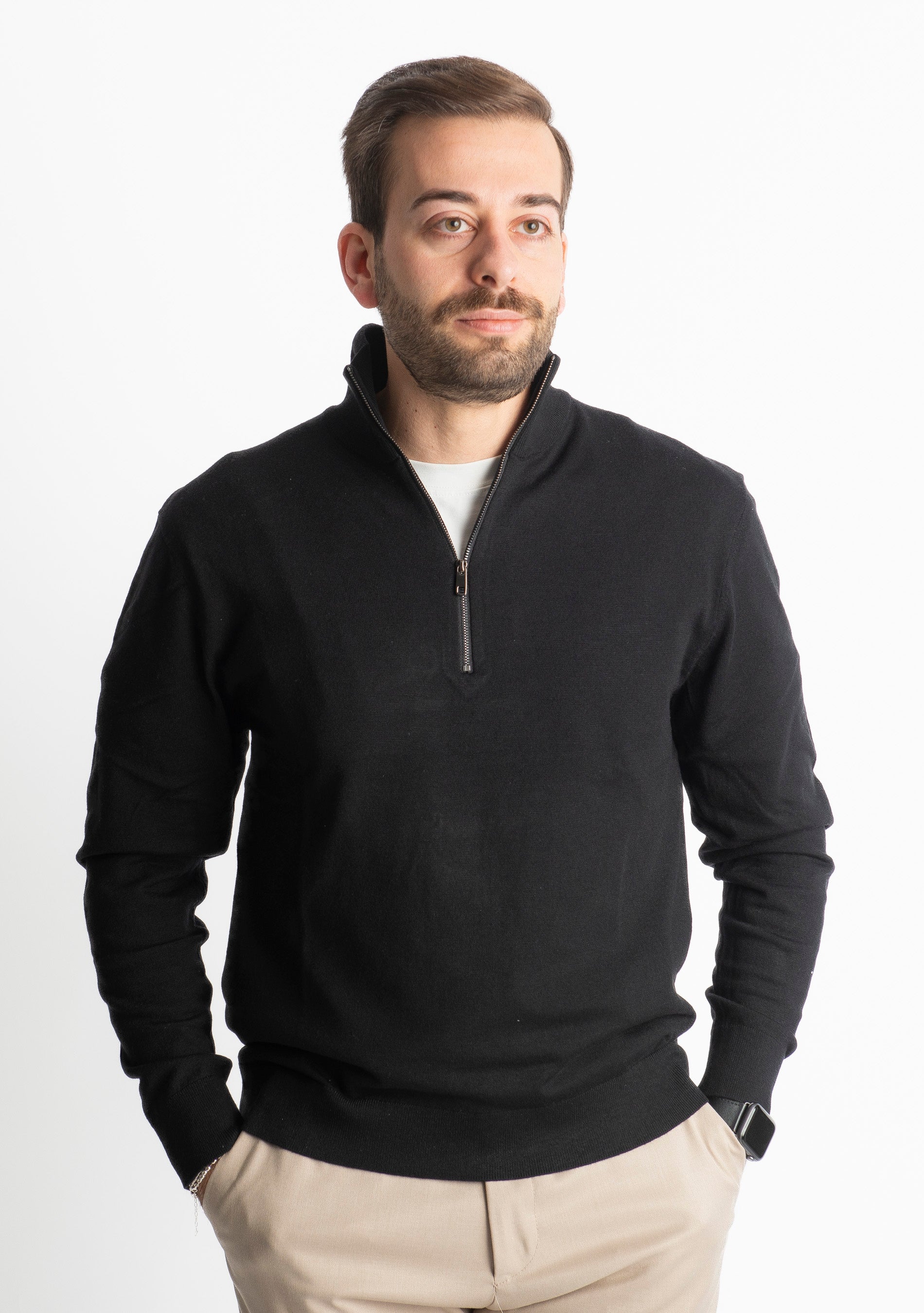 Lupetto Mezza Zip IT006 Nero