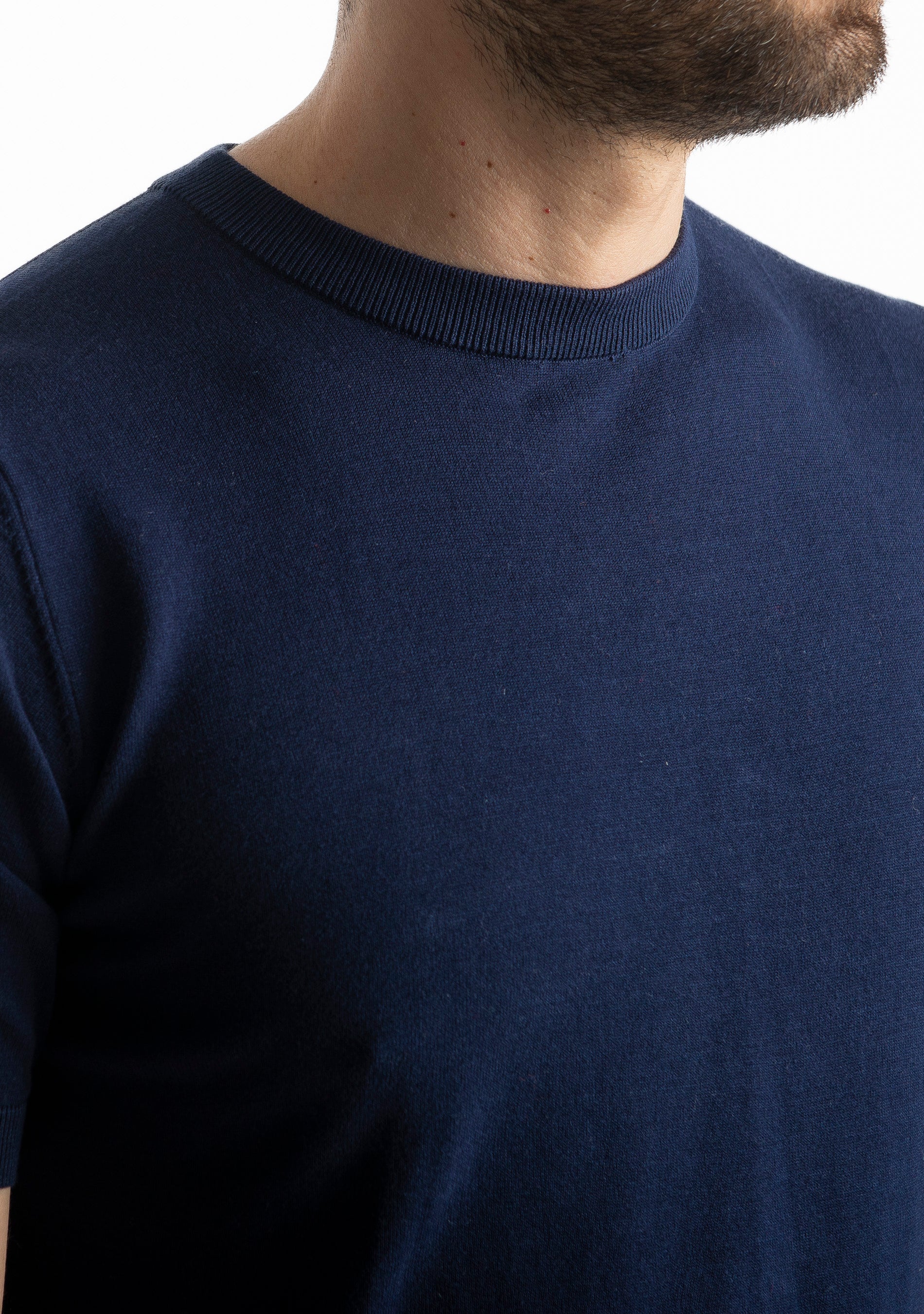 T-shirt in Maglia Premium Cotton Blu