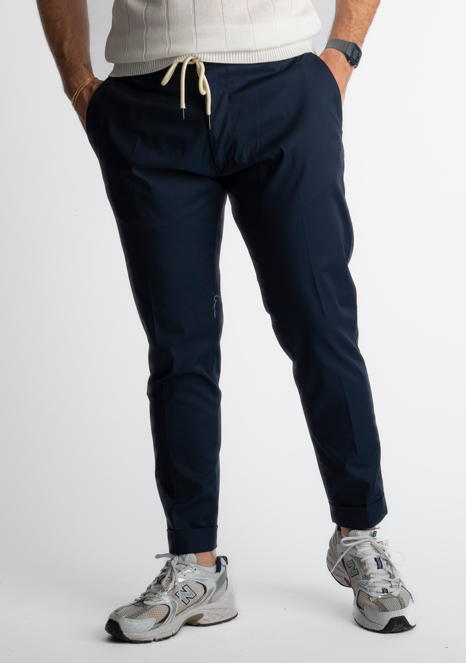 Pantalone Ischia Tessuto no Stiro Blu