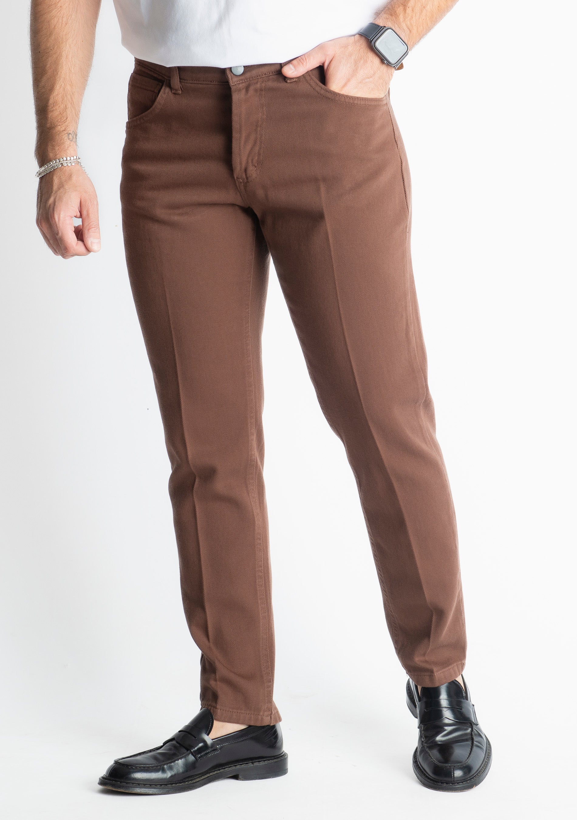 Pantalone Cinque Tasche Marrone