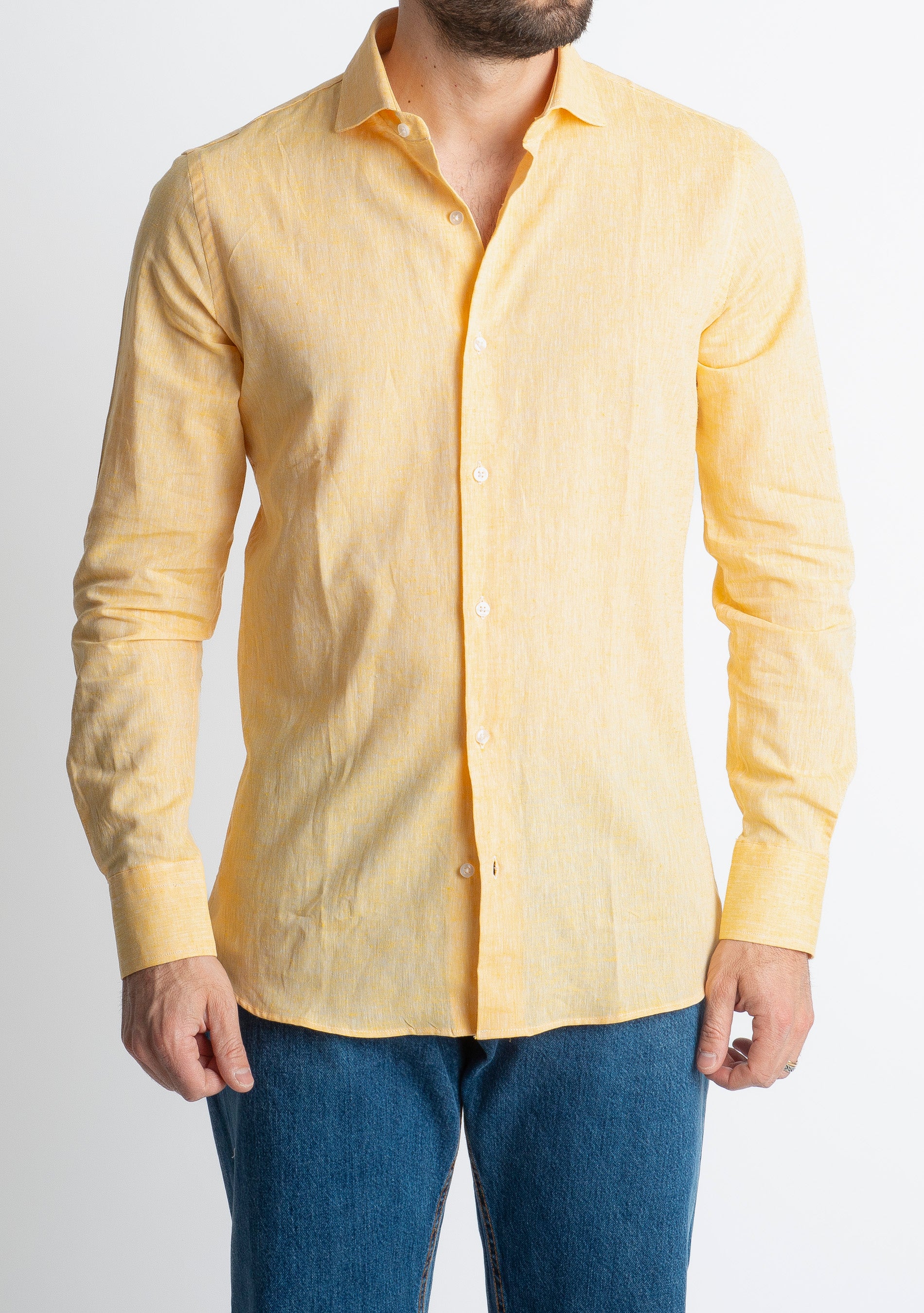 Camicia in Lino Gialla
