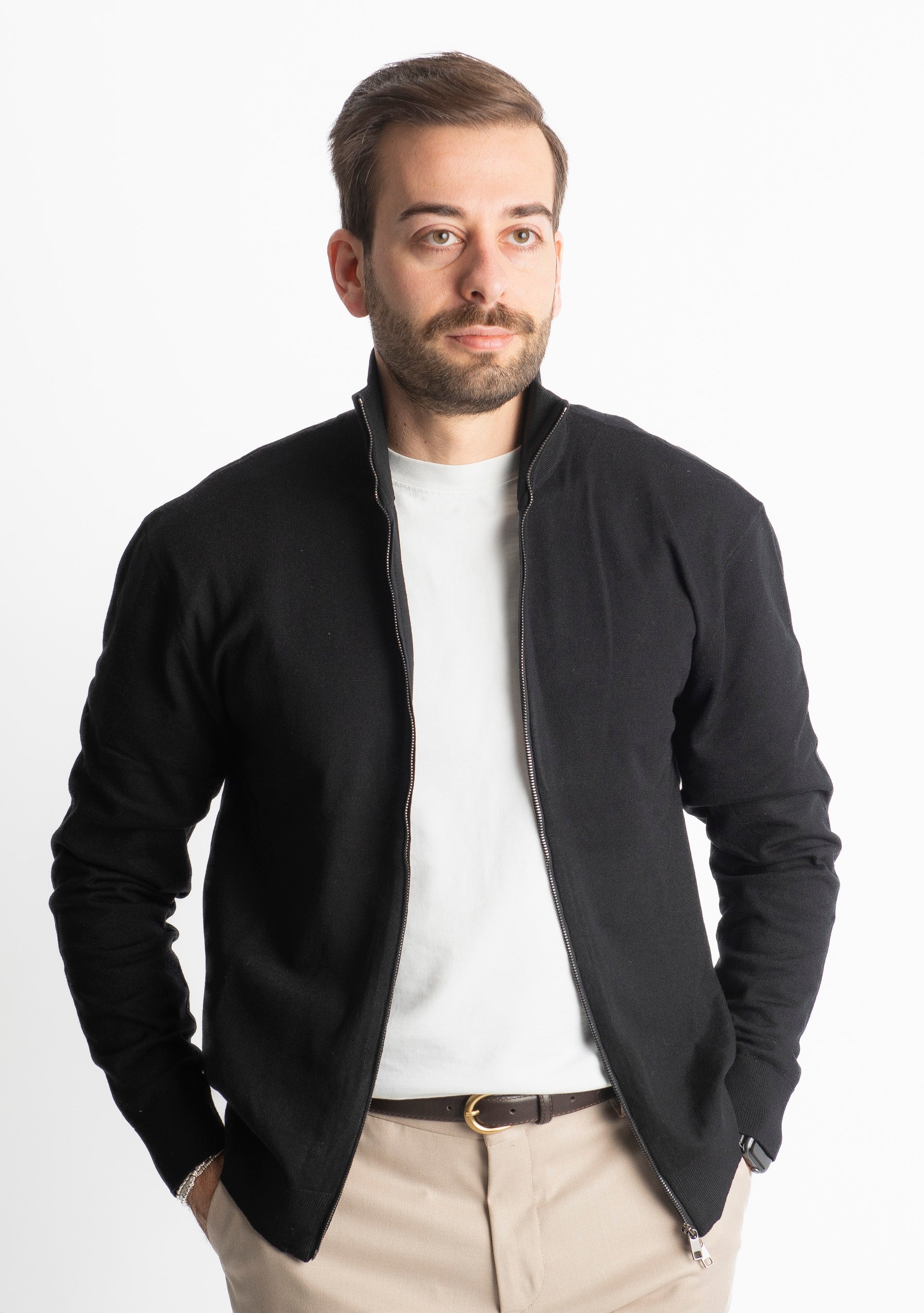 Cardigan Full Zip IT007 Nero