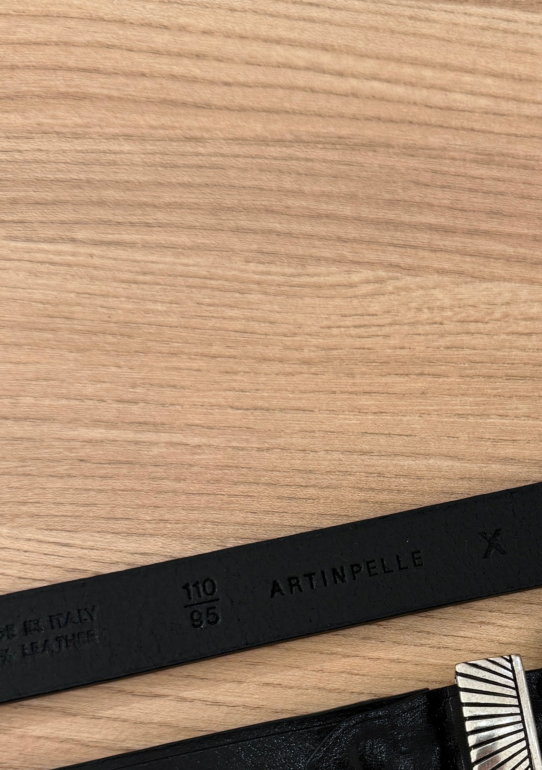 Cintura Texana in Cuoio Trittico Nero
