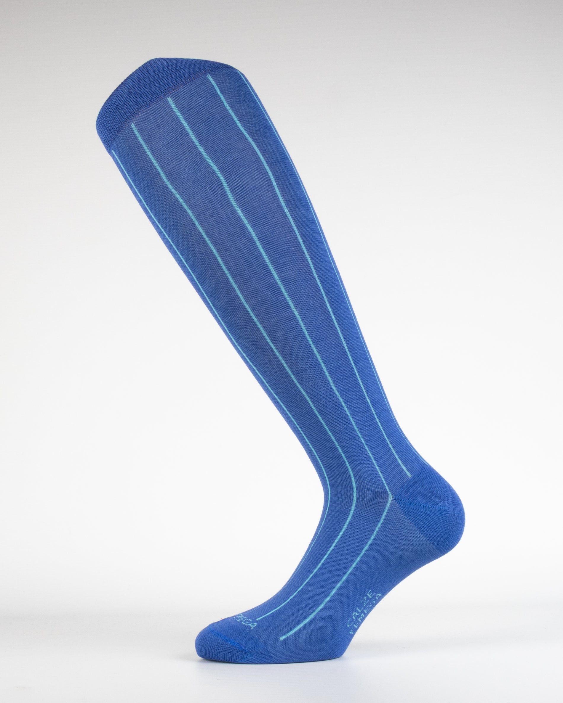 Calza Uomo Filo di Scozia Costina Larga Blu