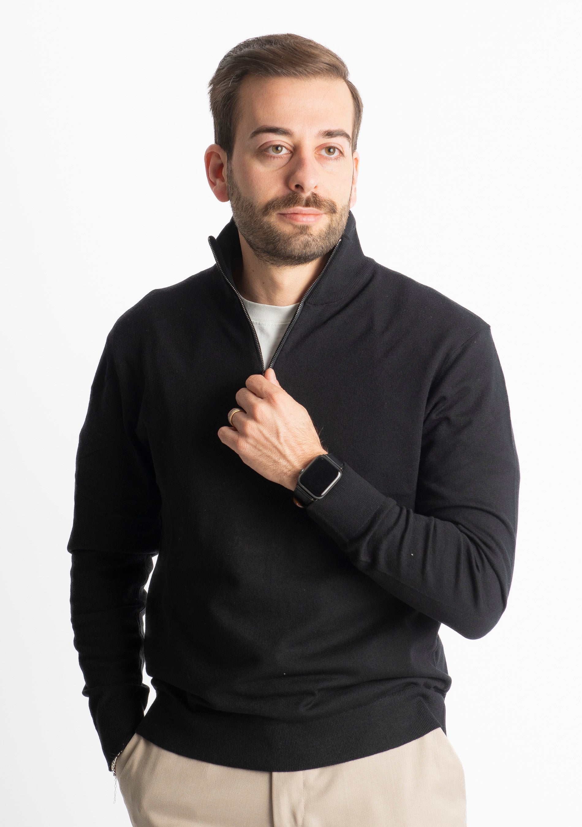 Lupetto Mezza Zip IT006 Nero