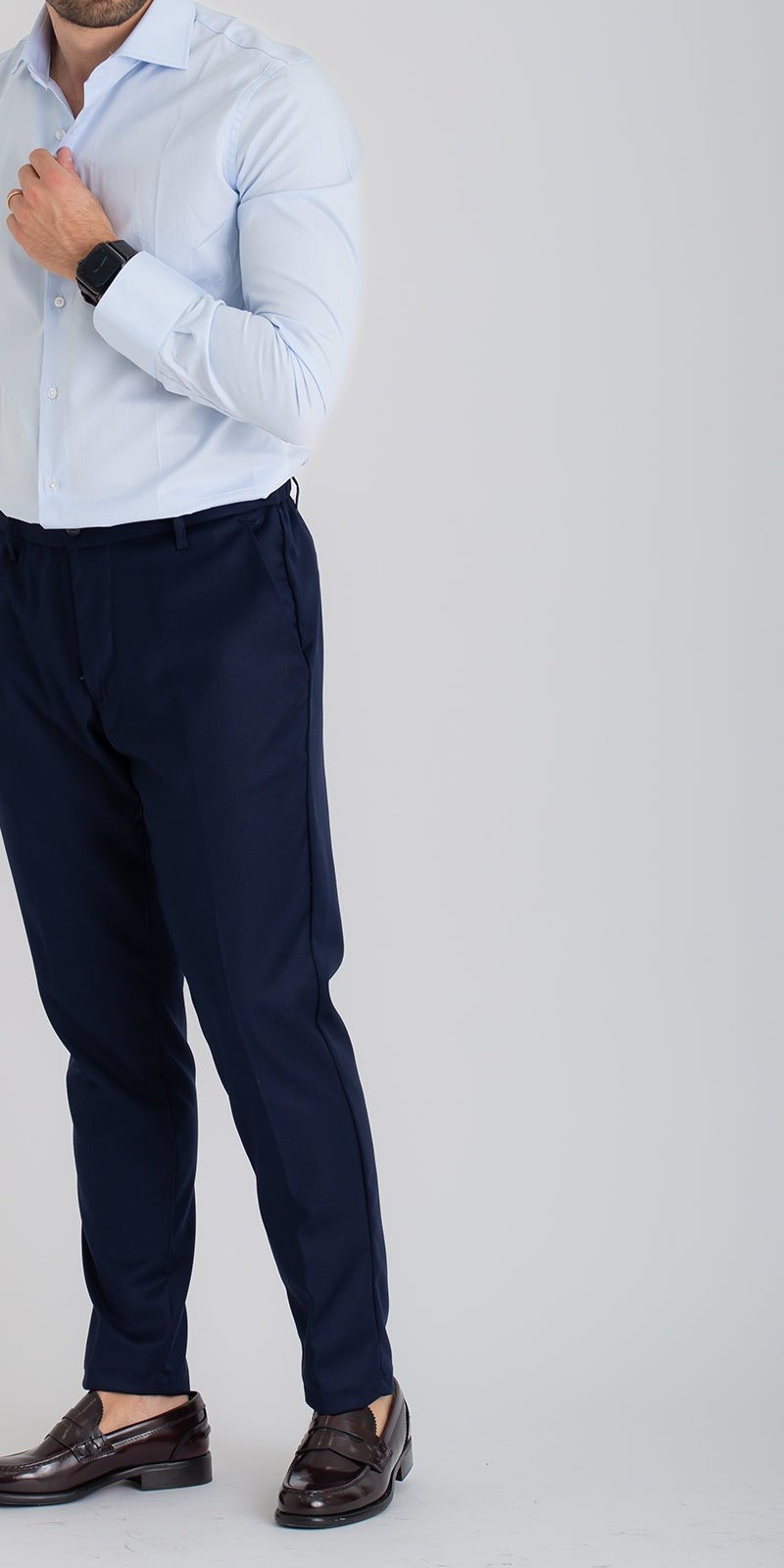 Camicia Uomo Tinta Unita Celeste Regular