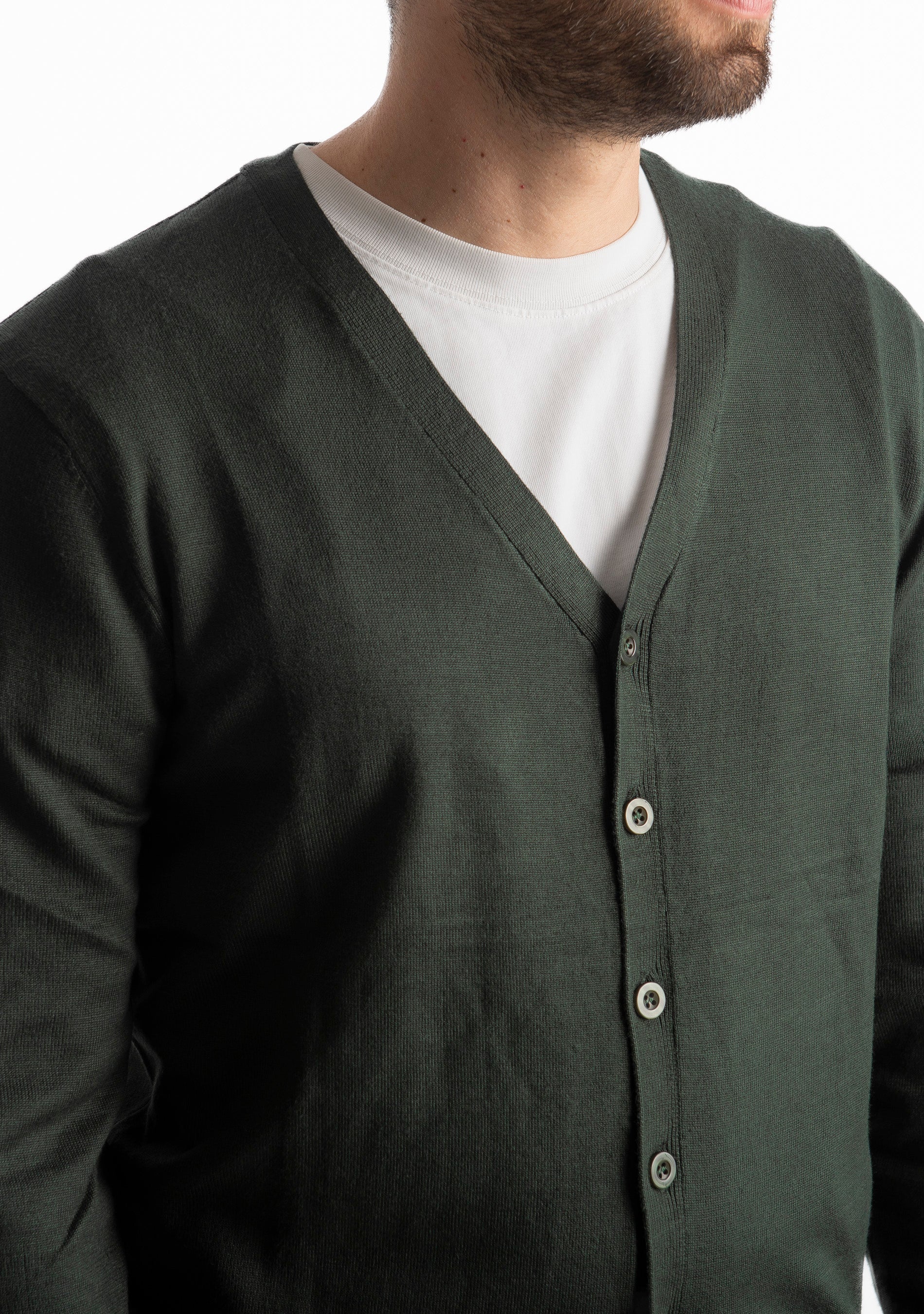 Cardigan Bottoni 01 Verde