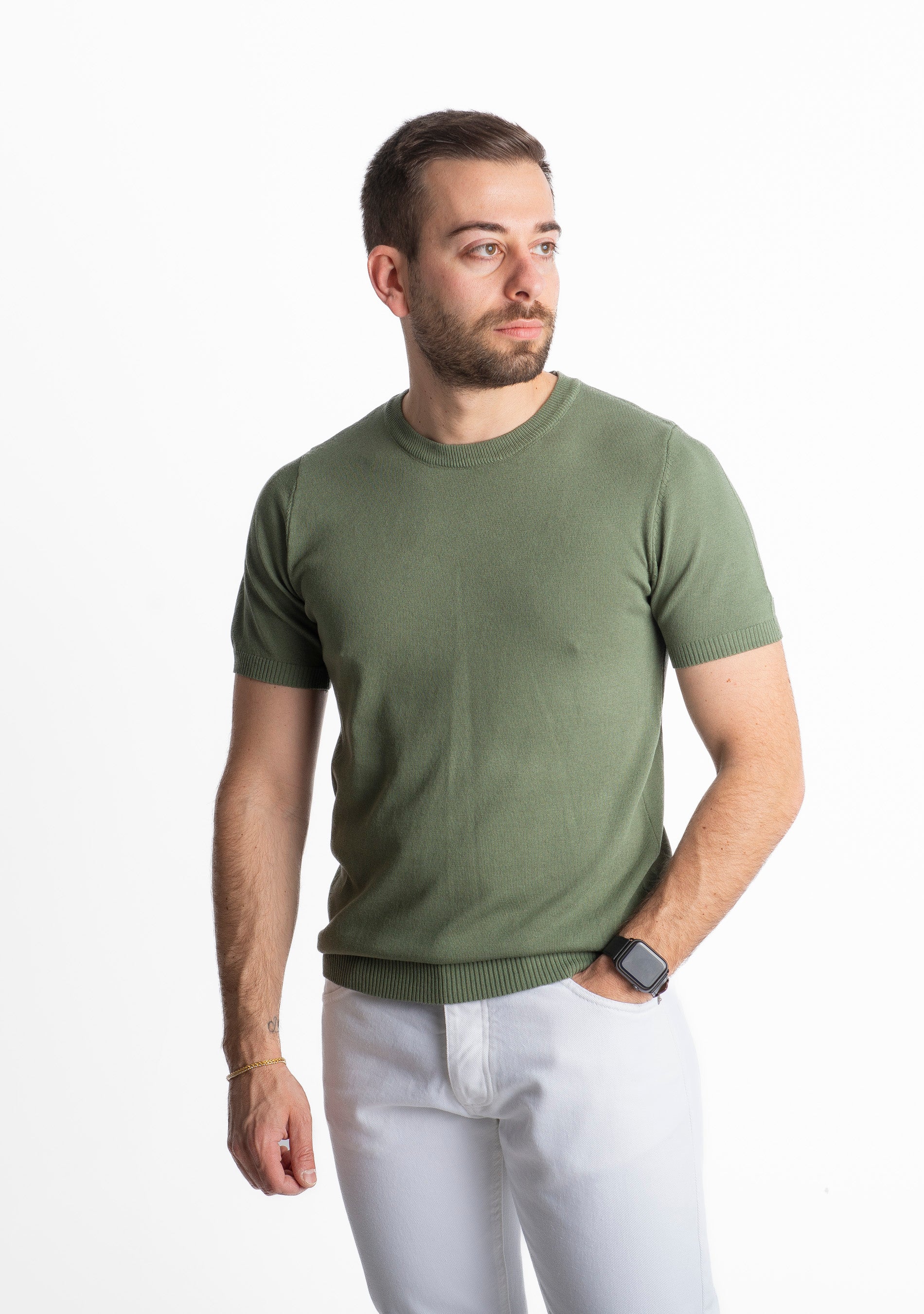 T-shirt in Maglia Verde