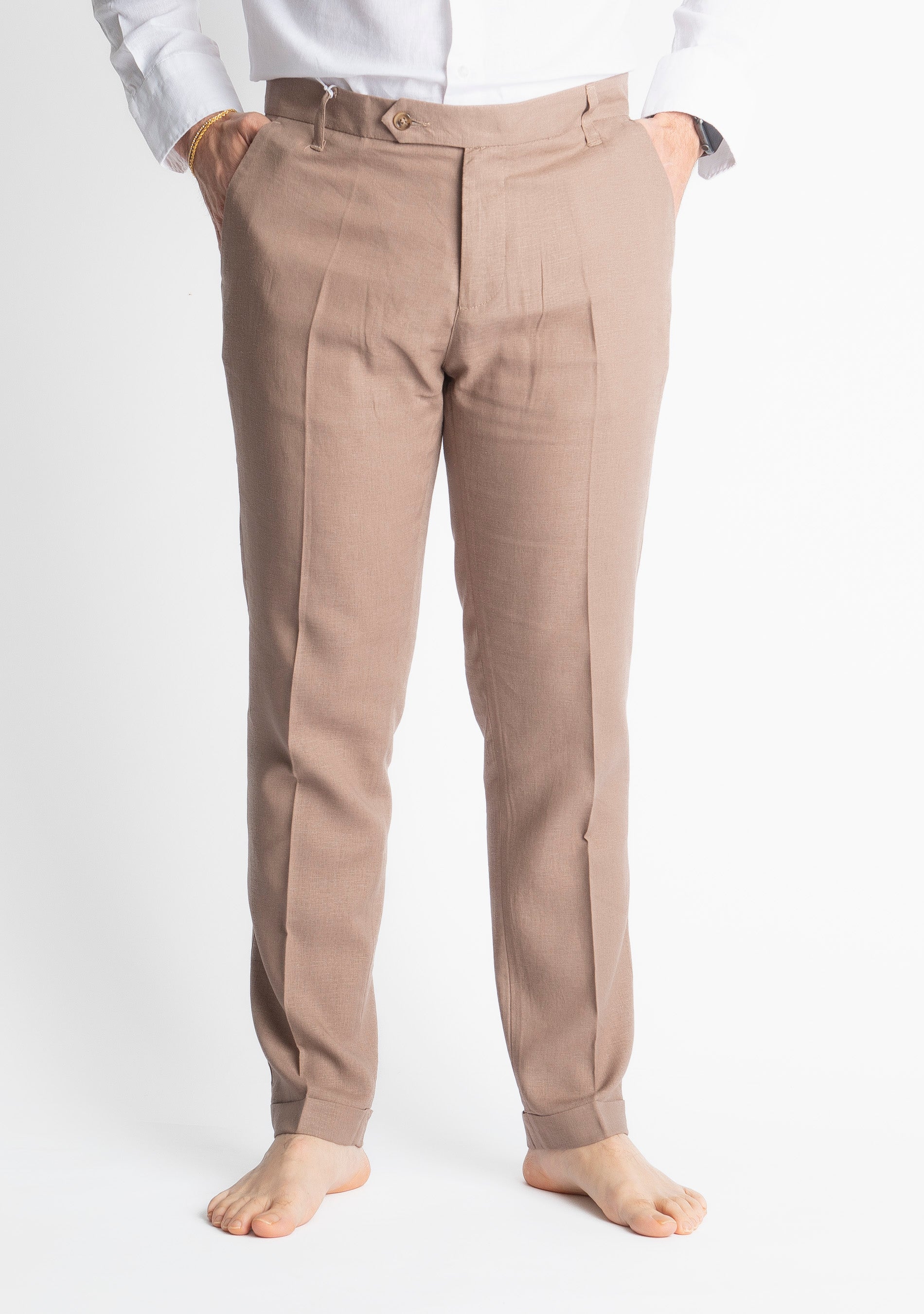 Pantalone TO8008 Miller in Lino Terra
