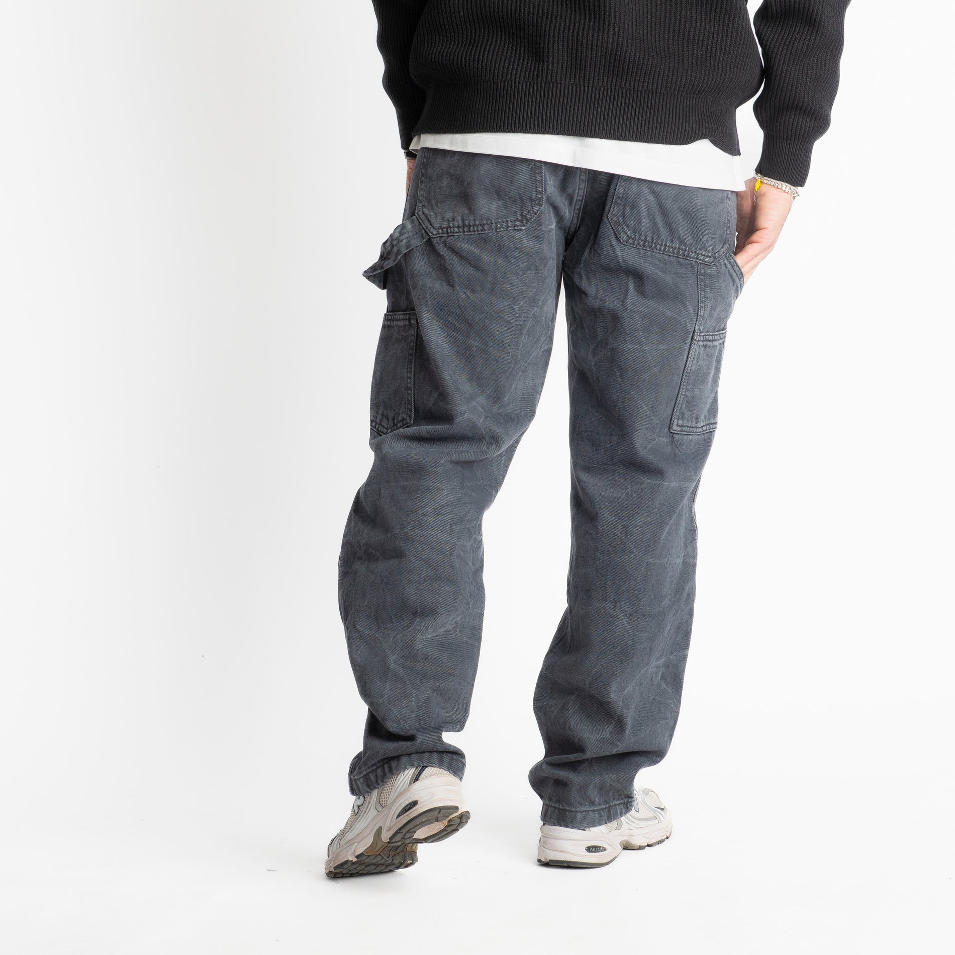 Jeans Baggy Fit Slavato Nero