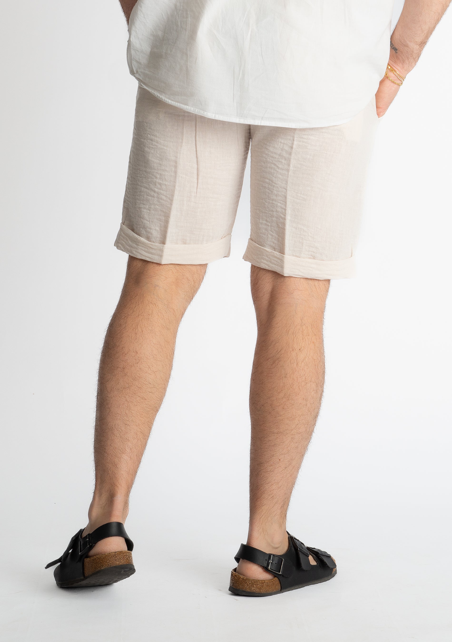 Bermuda Capri In Lino Beige
