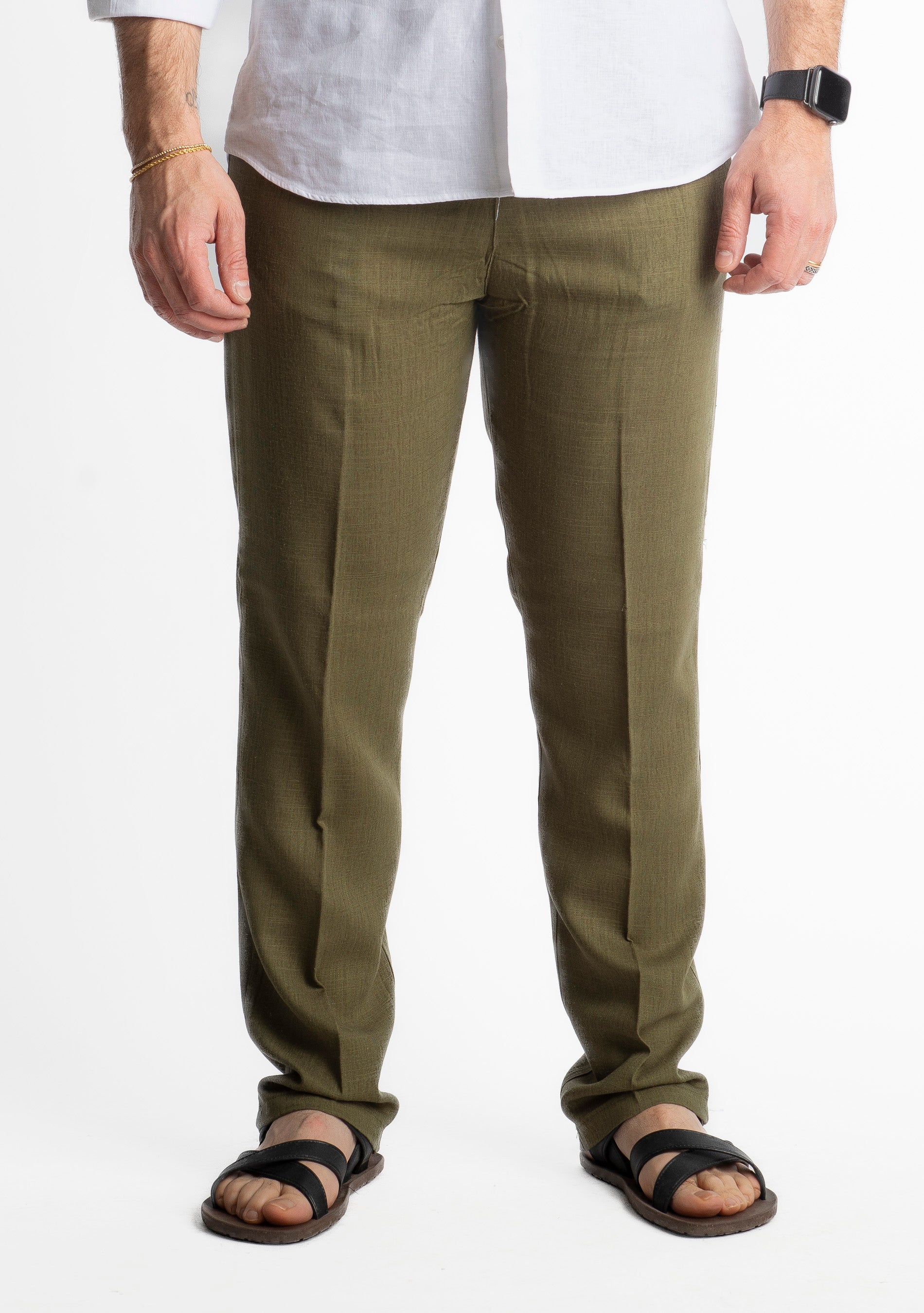 Pantalone in Lino Officine Borboniche Verde