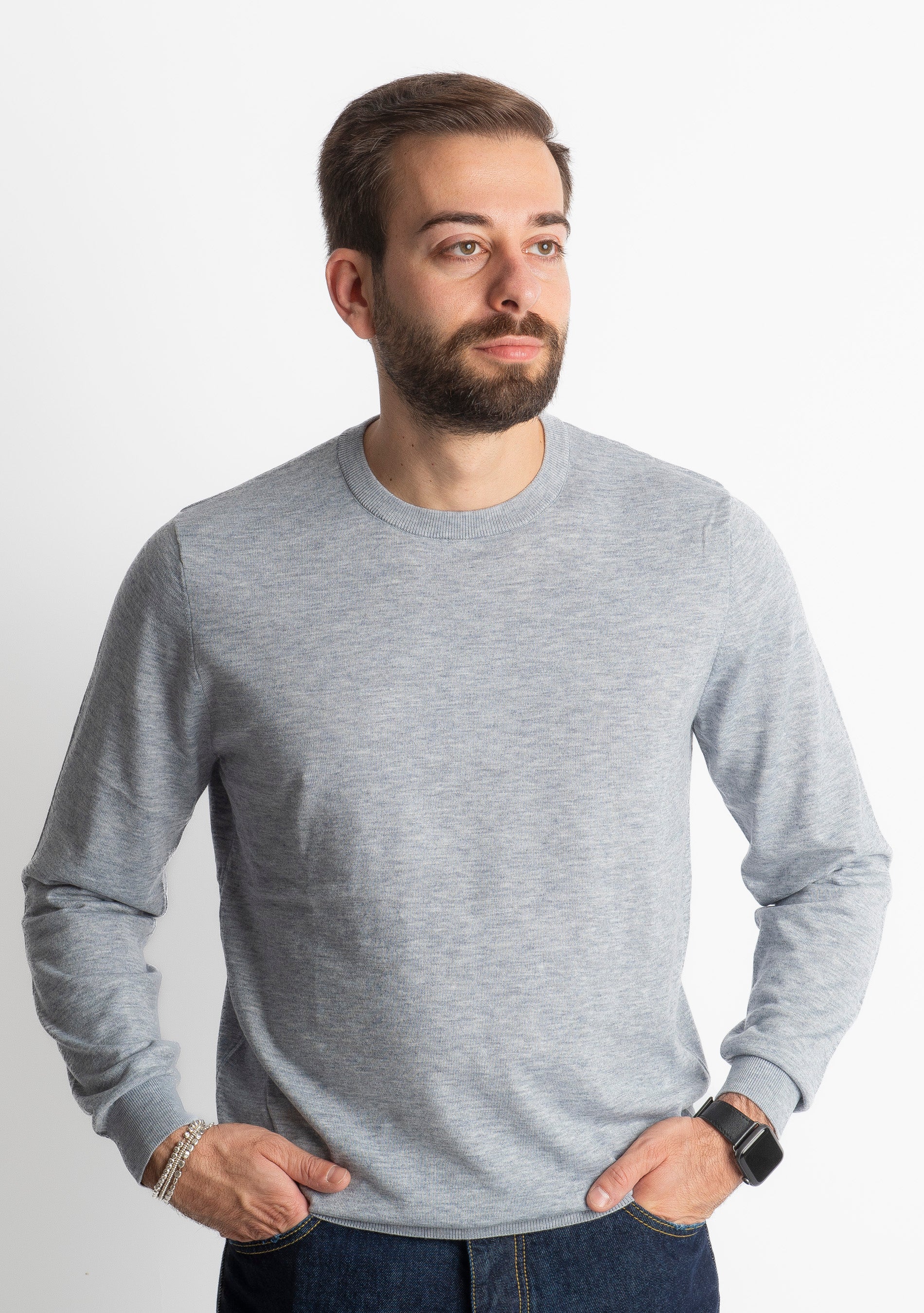 Maglioncino Girocollo X701 Grigio Perla