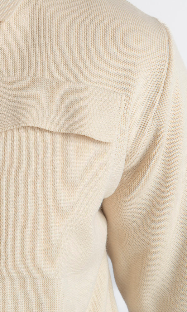 Giacca In Maglia Doppio Cursore Beige