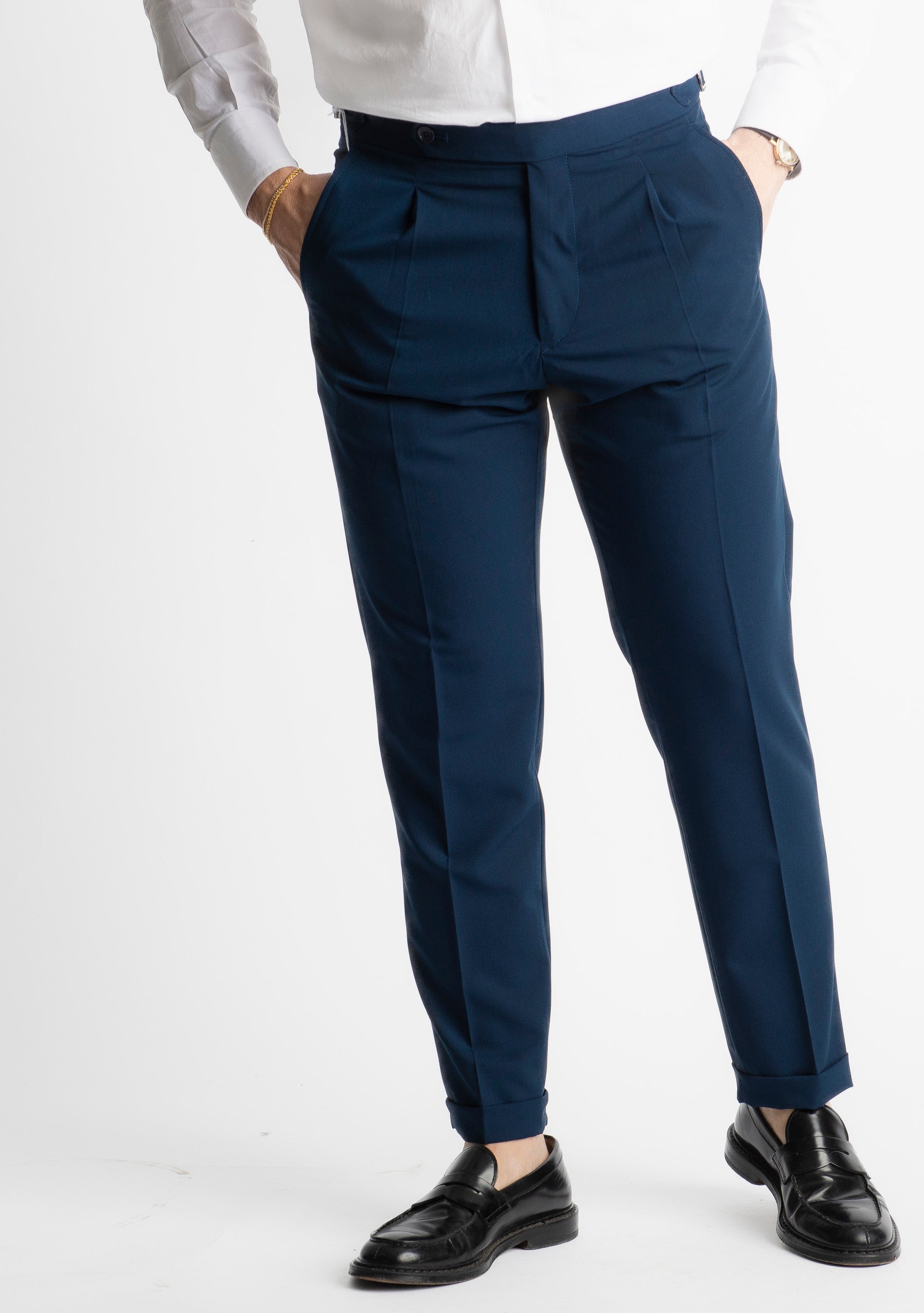 Pantalone Miller Doppia Fibbia Blu Navy