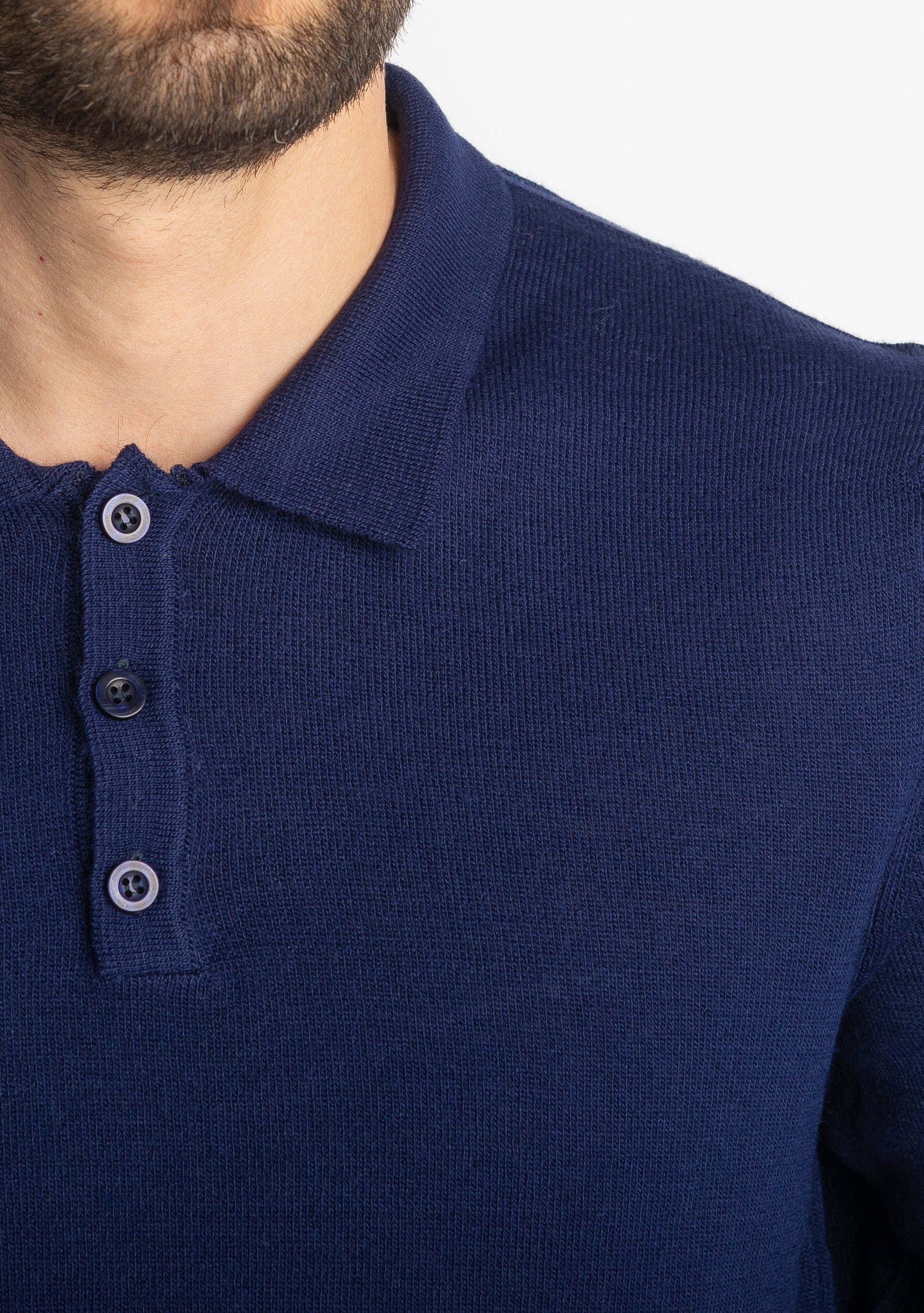 Polo Lana Merinos Blu