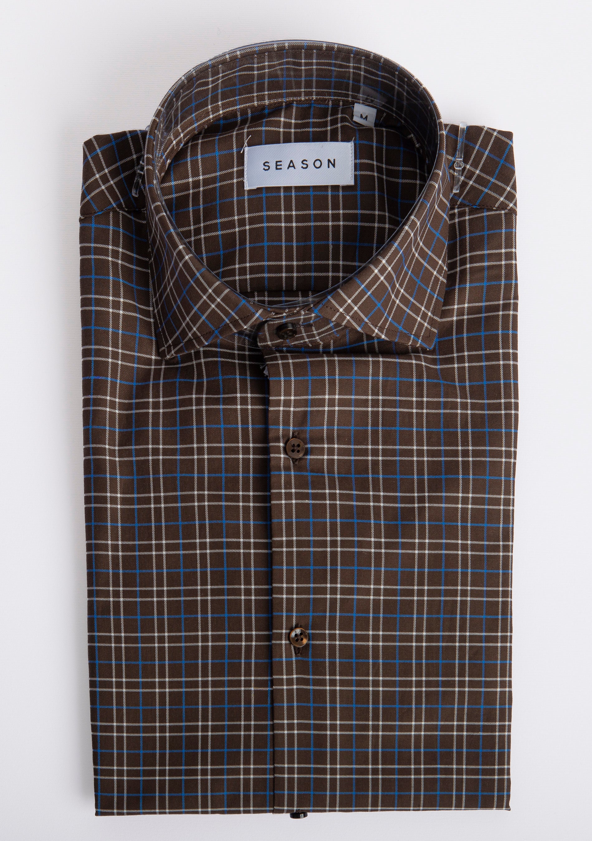 Camicia Como in Cotone Twill Marrone