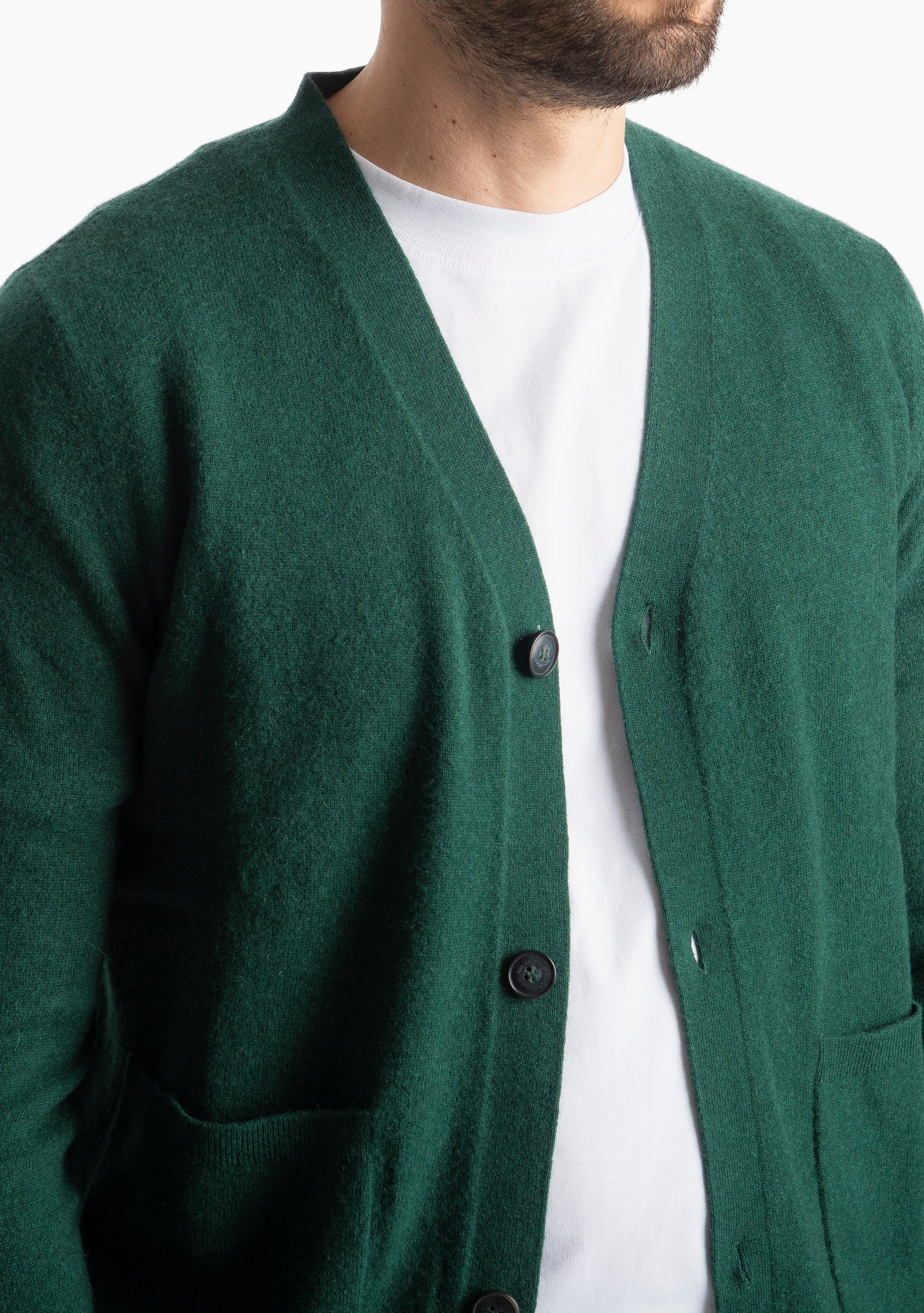 Cardigan In Cashmere CA33 Verde