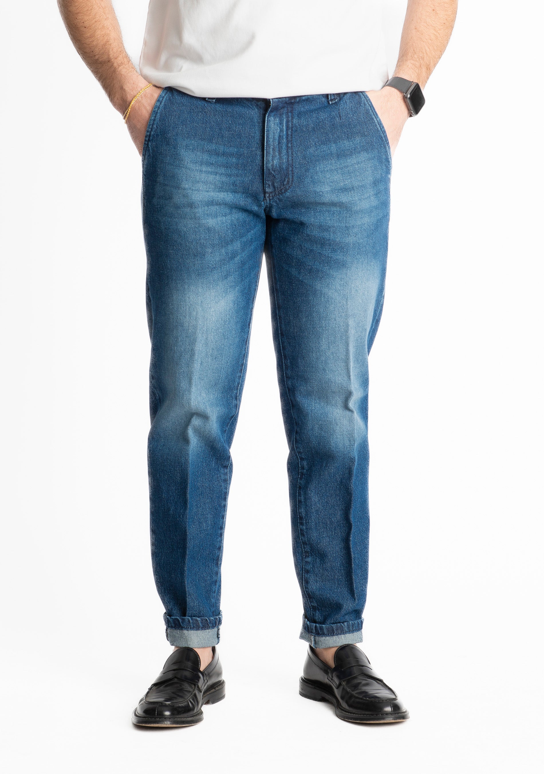 Jeans Uomo Regular Tasca America Blu