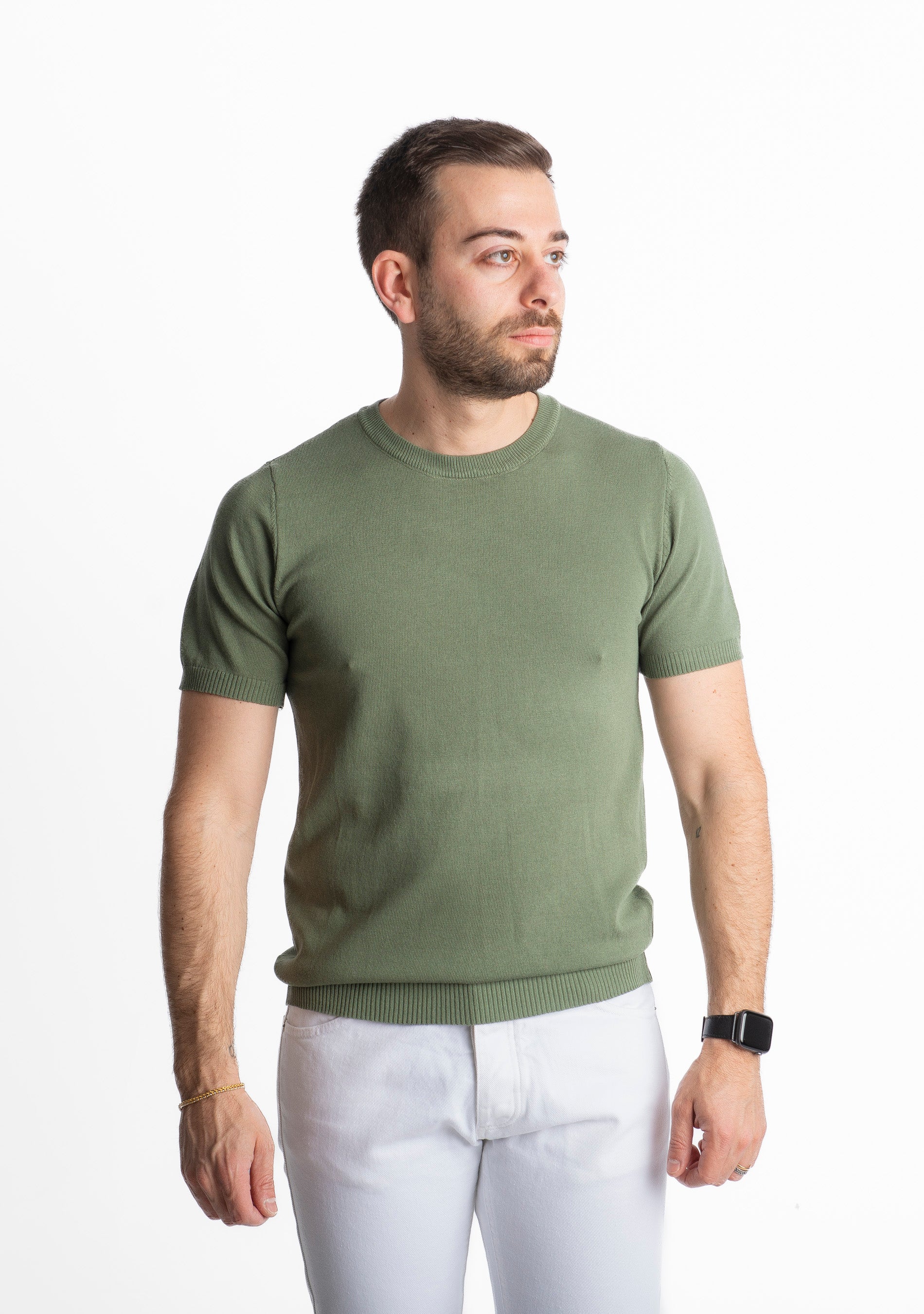 T-shirt in Maglia Verde