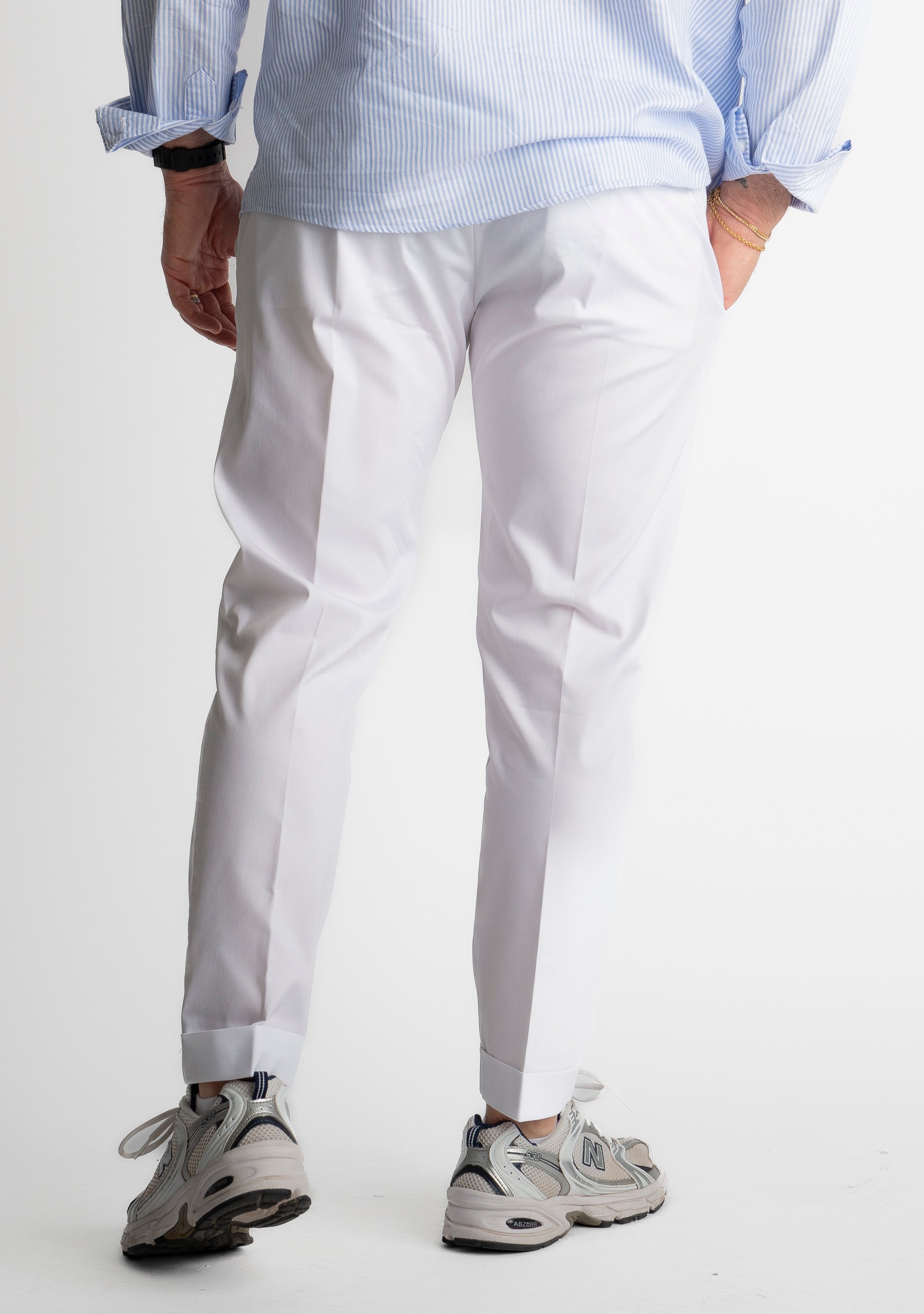 Pantalone Ischia Tessuto no Stiro Bianco