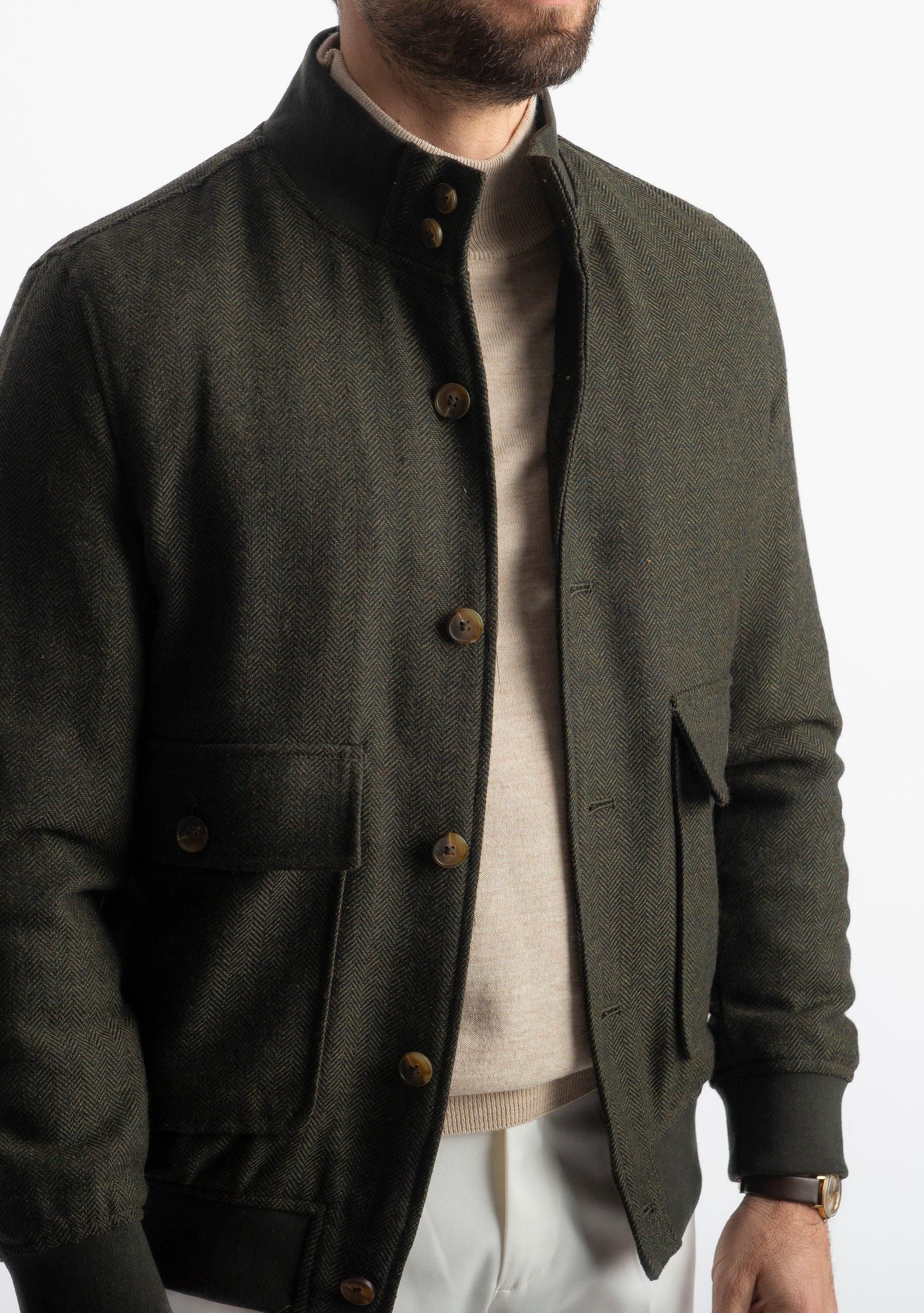 Giubbotto Polo Spigato Verde