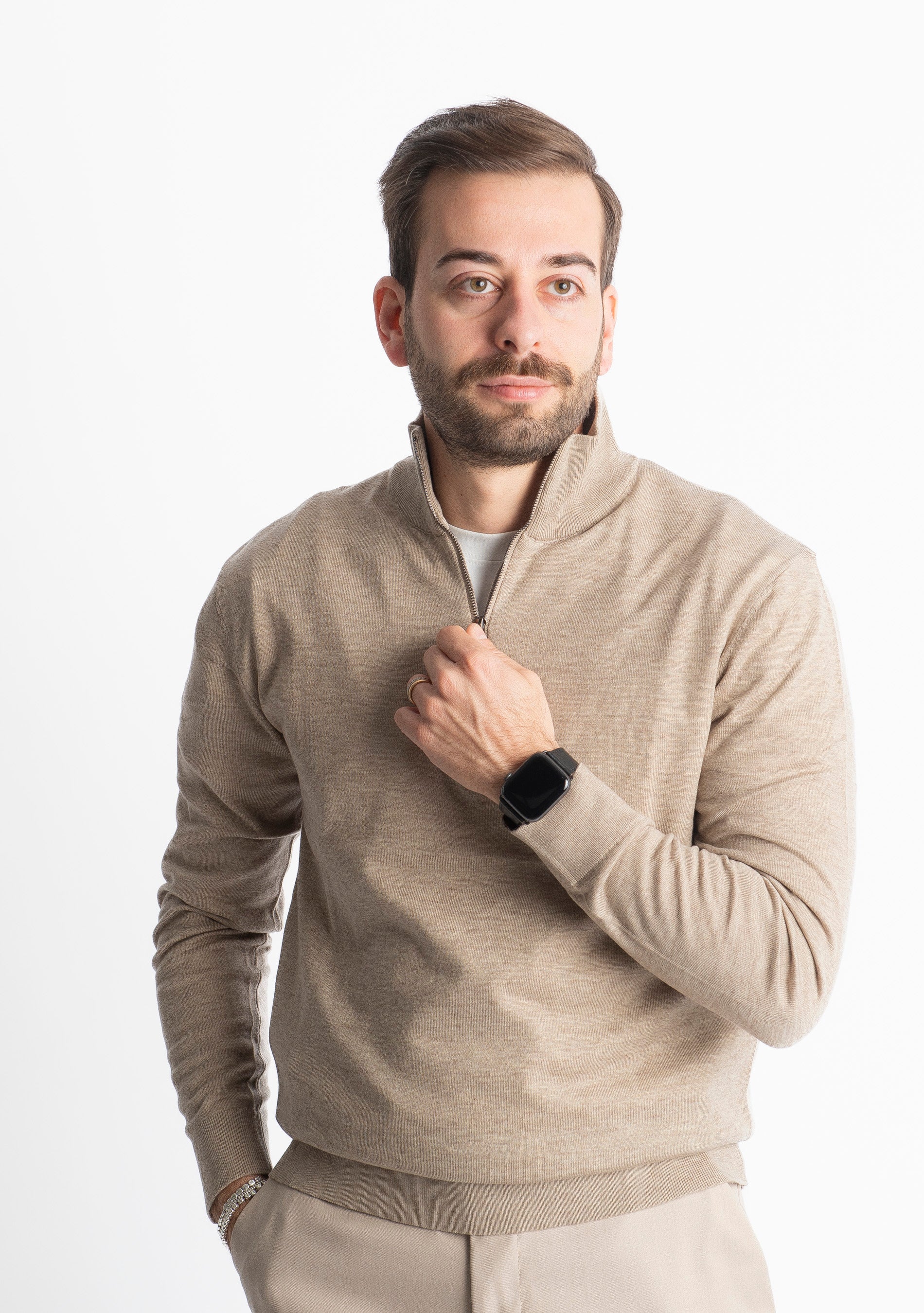 Lupetto Mezza Zip IT006 Beige