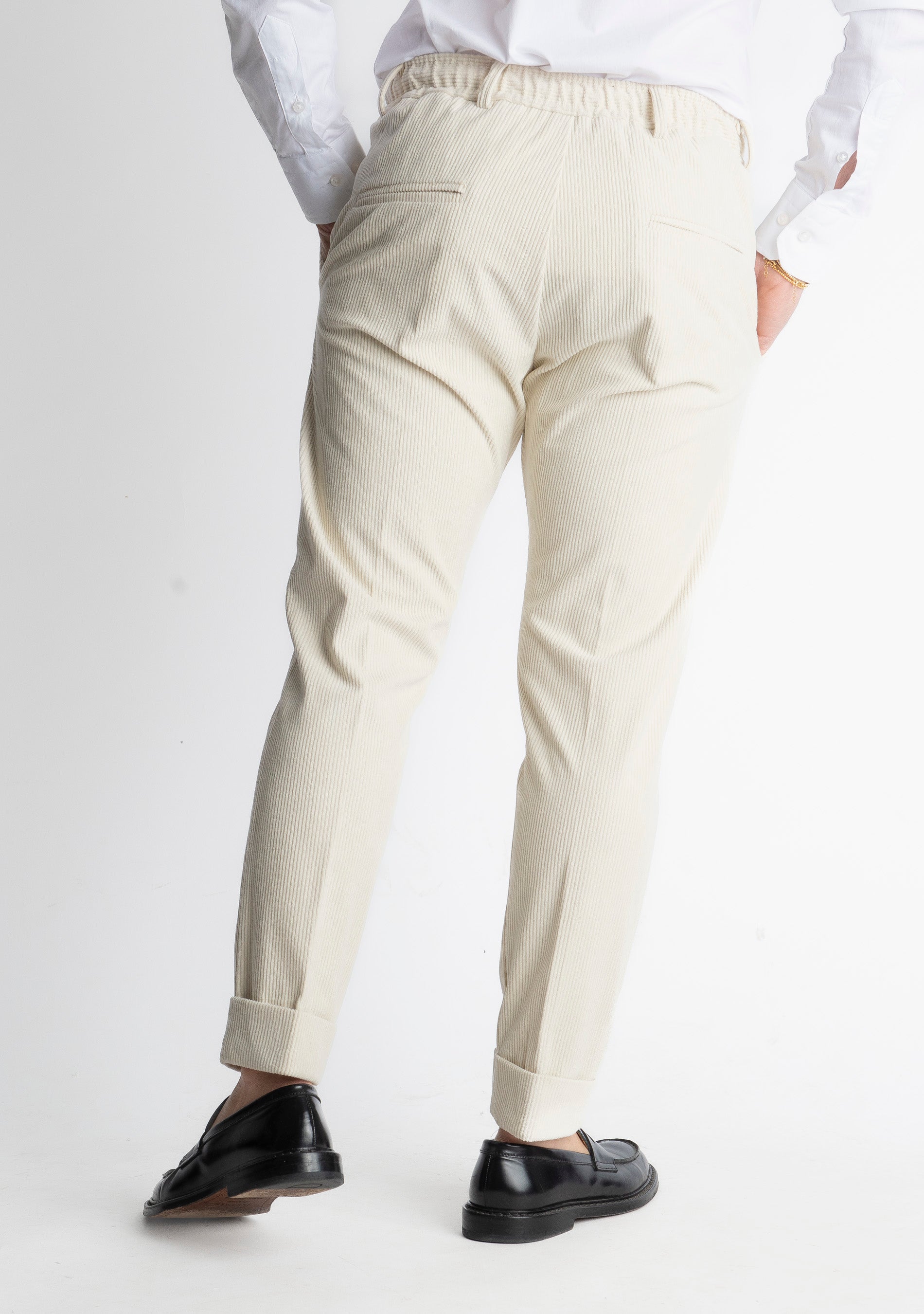 Pantalone Ischia Velluto a Coste Panna