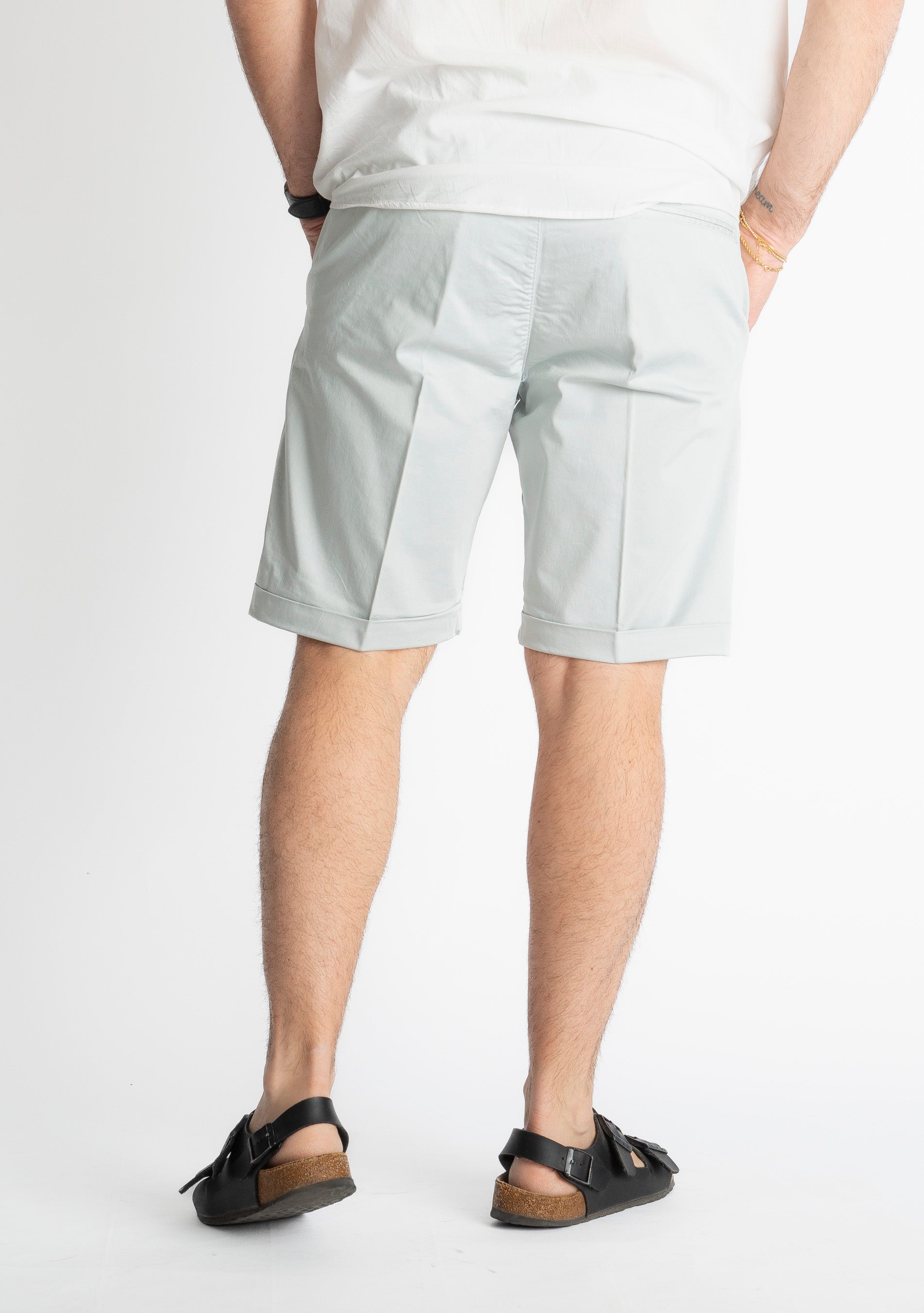 Bermuda Raso Cotone Grigio Perla