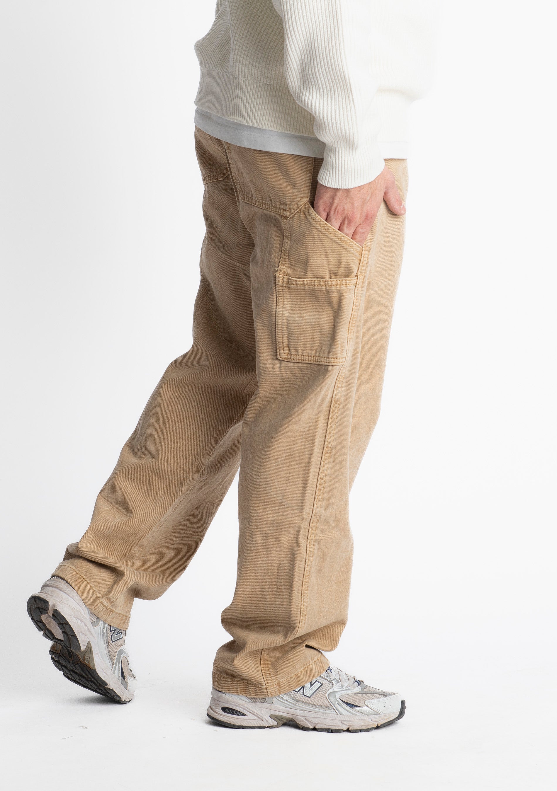 Jeans Baggy Fit Slavato Beige